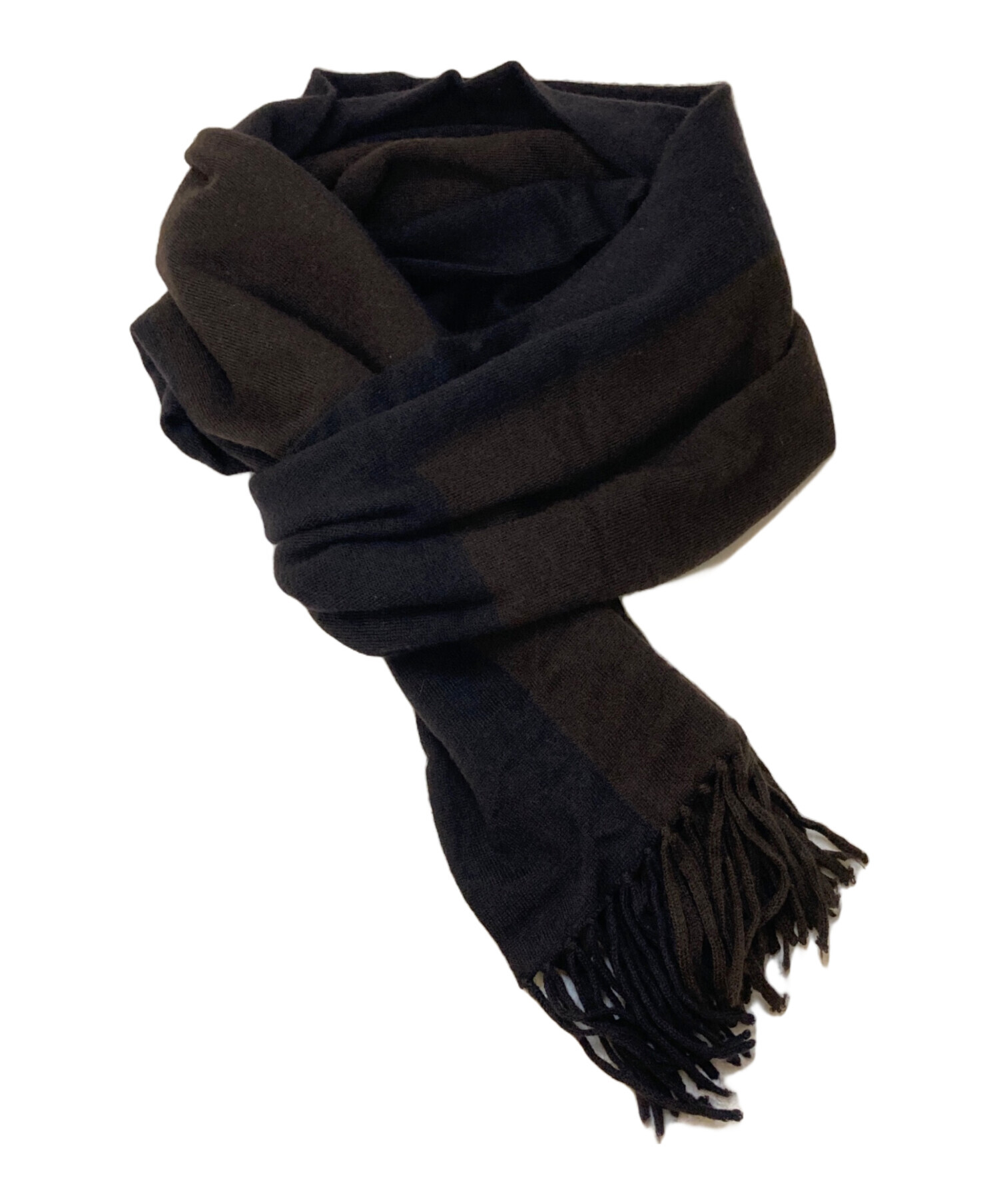中古・古着通販】HERMES (エルメス) カシミヤウール フリンジマフラー