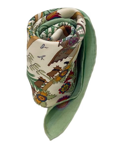 中古・古着通販】HERMES (エルメス) カレ45 シルクスカーフ グリーン