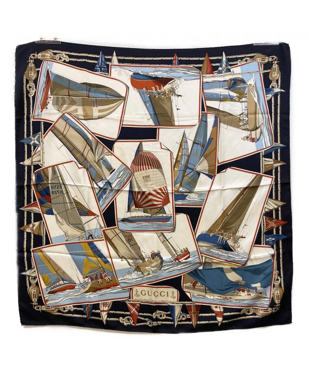 中古・古着通販】GUCCI (グッチ) セーリングモチーフシルクスカーフ