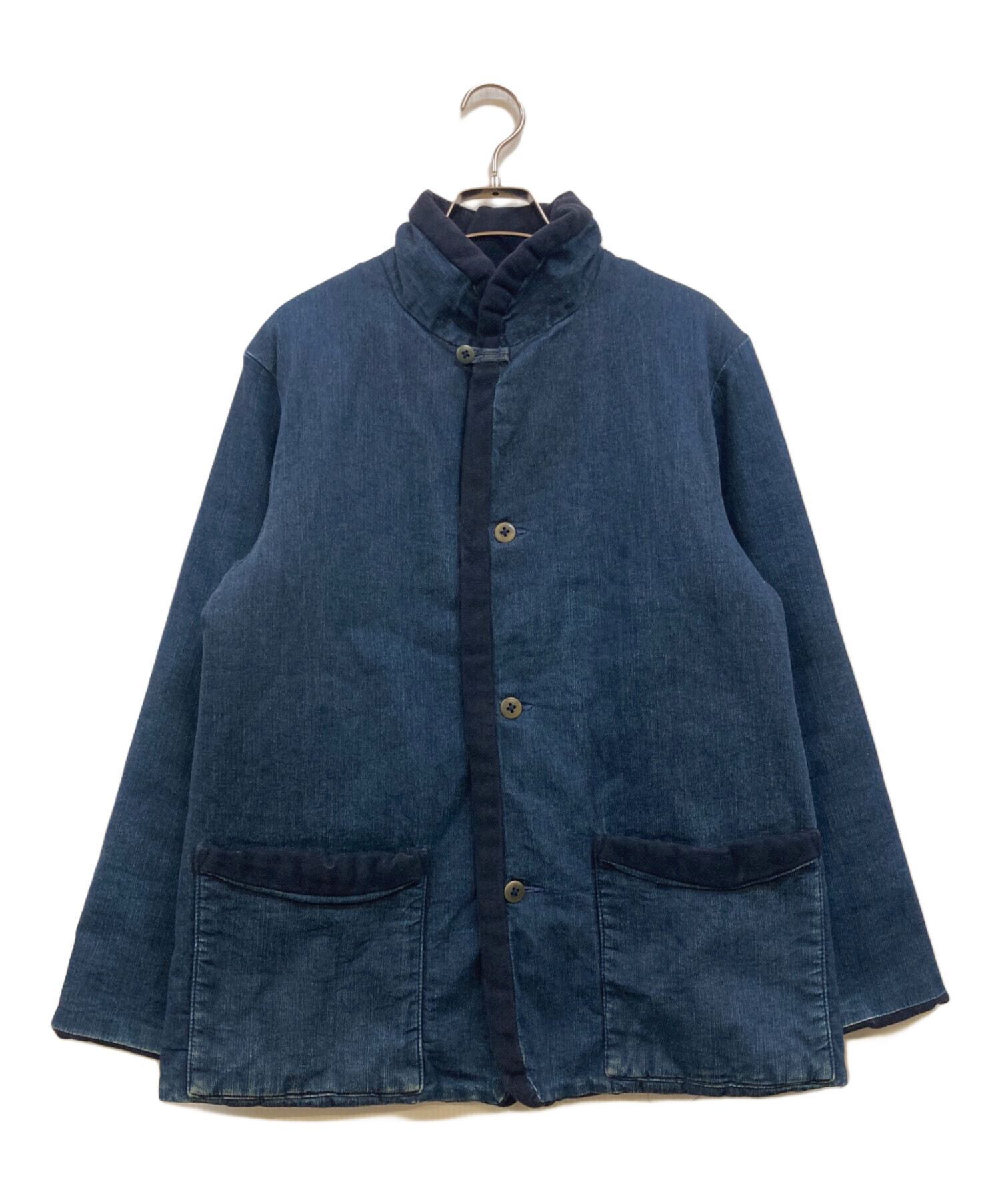 45R インディゴ染め ジャケット ネイビー 刺繍ロゴ サイズ3 中古・古着通販】45R (フォーティファイブ・アール) 中綿フリース