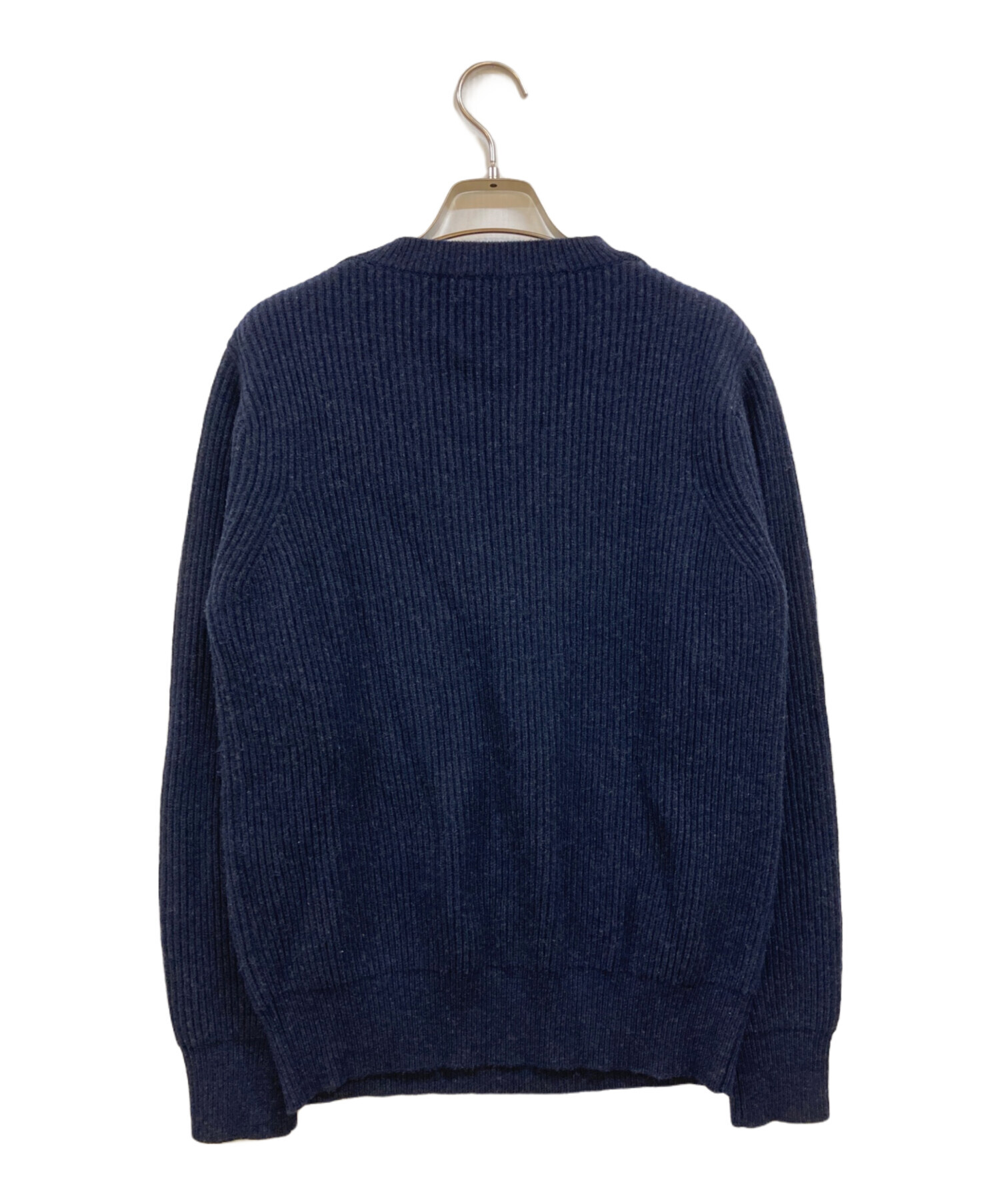 Drawer ドゥロワーカーディガン　ネイビー ウール　カシミヤ 中古・古着通販】DRAWER (ドゥロワー) 9Gウールカシミヤアゼ編みニット