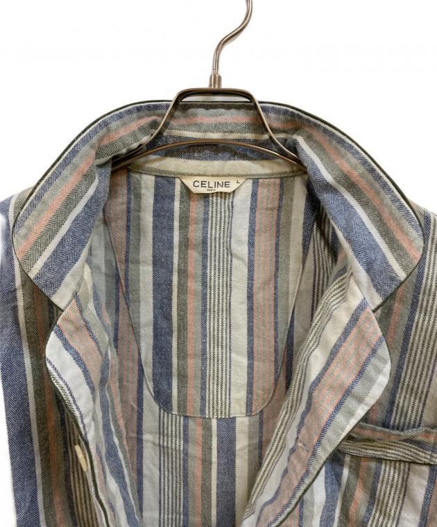 中古・古着通販】CELINE (セリーヌ) 馬車刺繍ロゴ ストライプパジャマ