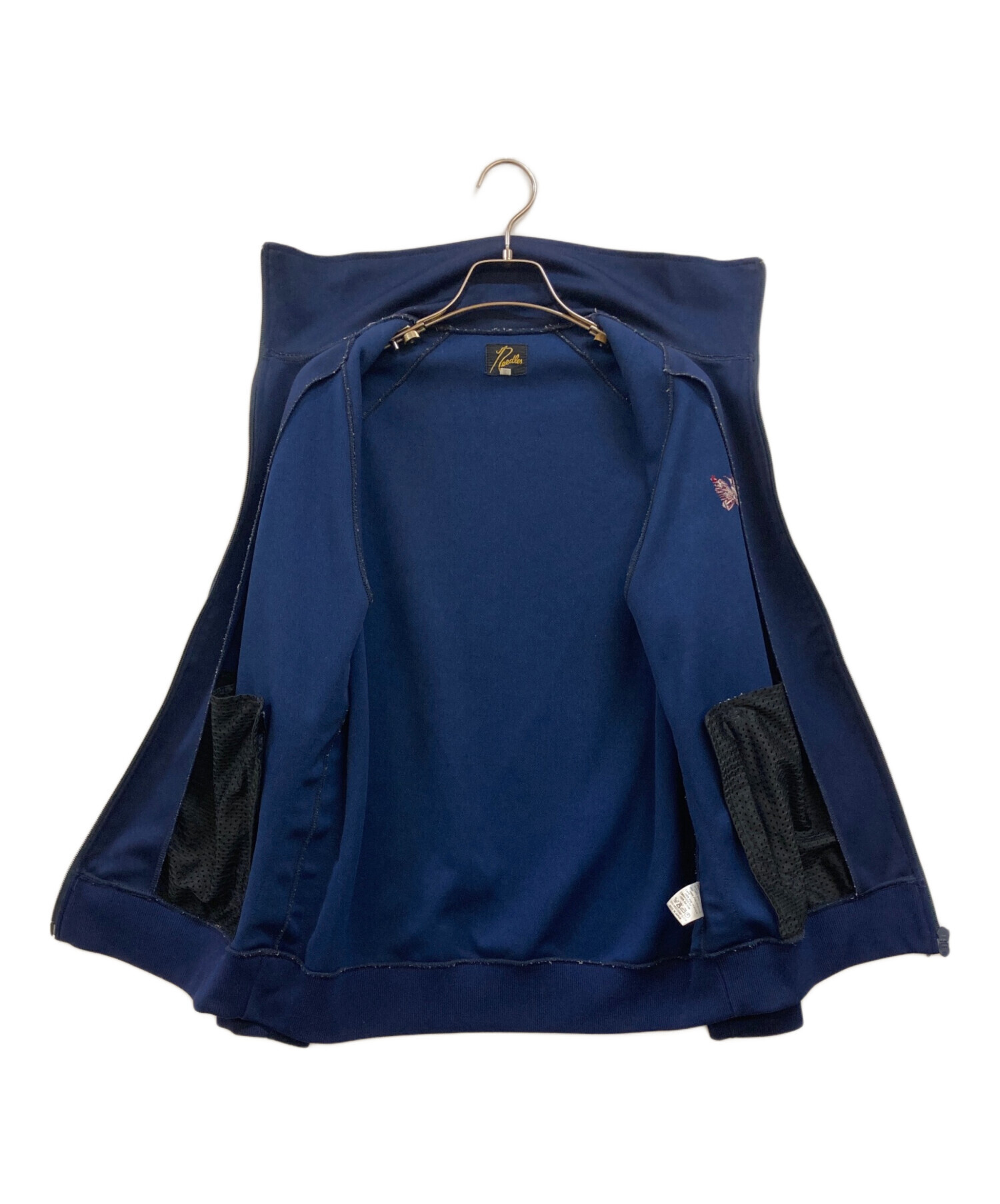 Needles フード付きジャケット Mサイズ ベージュ・ネイビー 中古・古着通販】Needles (ニードルズ) トラックジャケット ネイビー