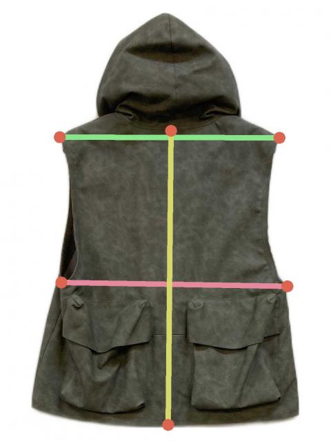 中古・古着通販】soerte (ソエルテ) TOTAL PATTERN MULCH HOODIE VEST