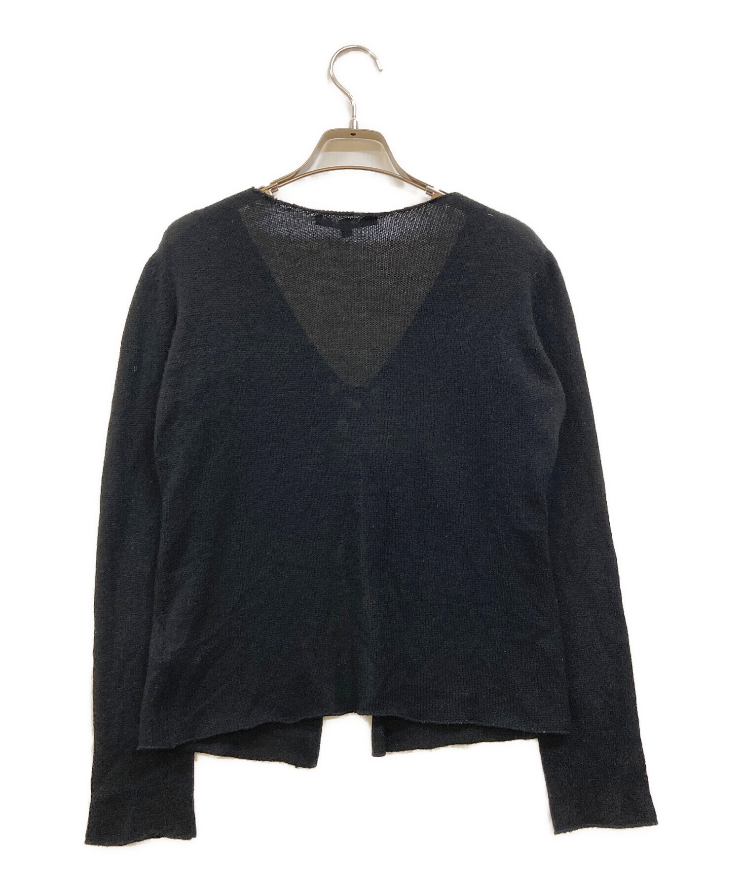 中古・古着通販】GUCCI (グッチ) リボンカシミヤカーディガン ブラック 
