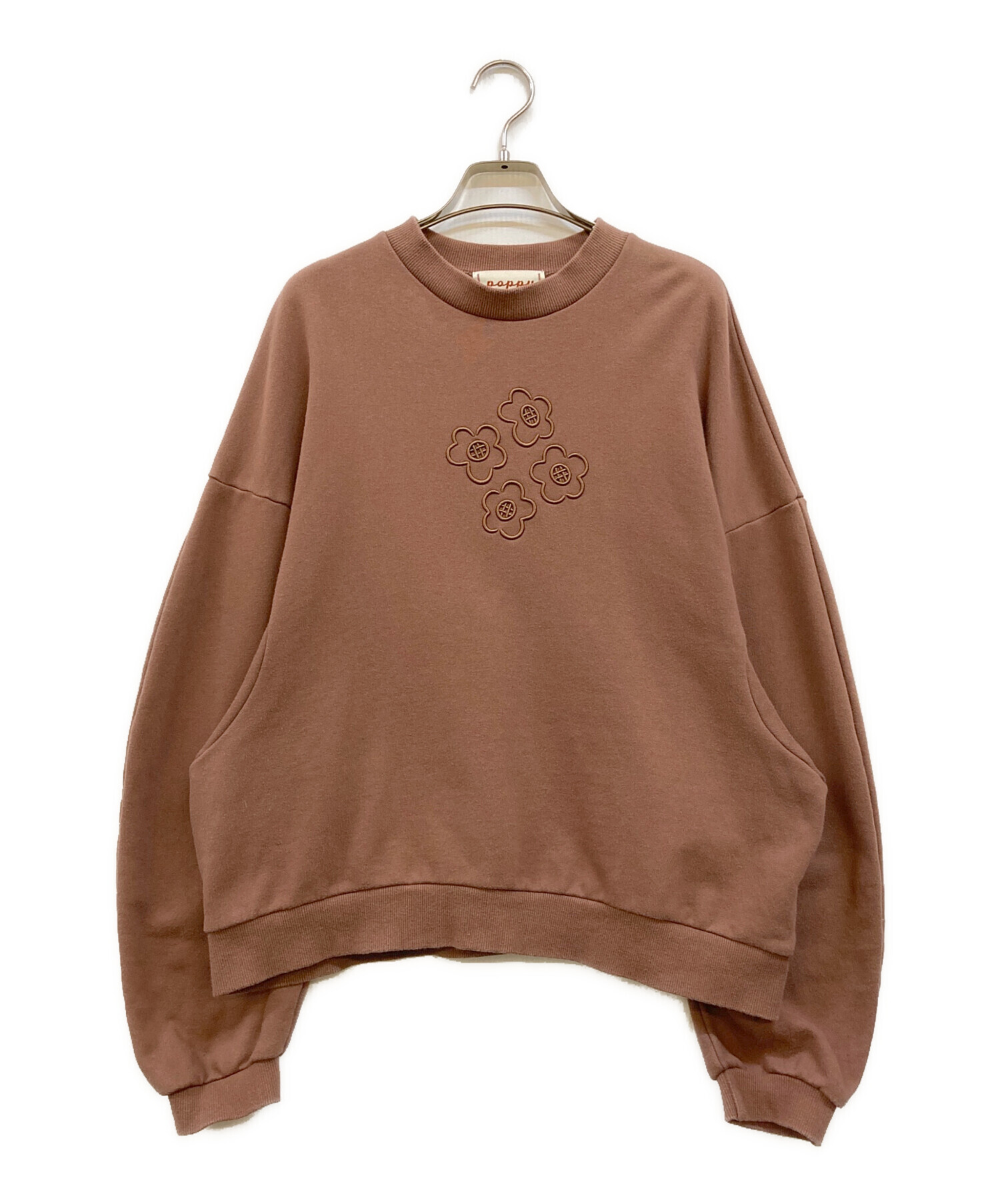中古・古着通販】POPPY (ポピー) フラワーエンブロスウェット ブラウン