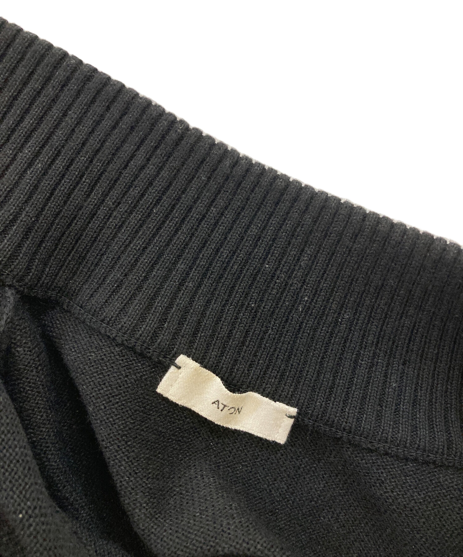中古・古着通販】ATON (エイトン) WOOL WASHI HALF ZIP SWEATER 