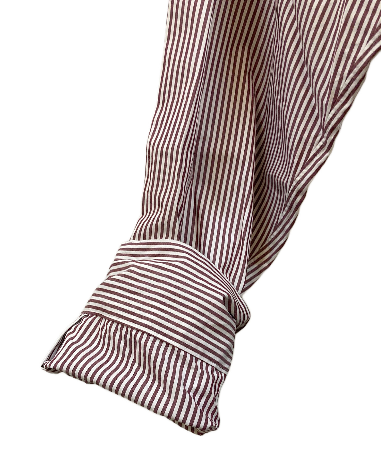 中古・古着通販】ATON (エイトン) ストライプシャツ レッド サイズ:04