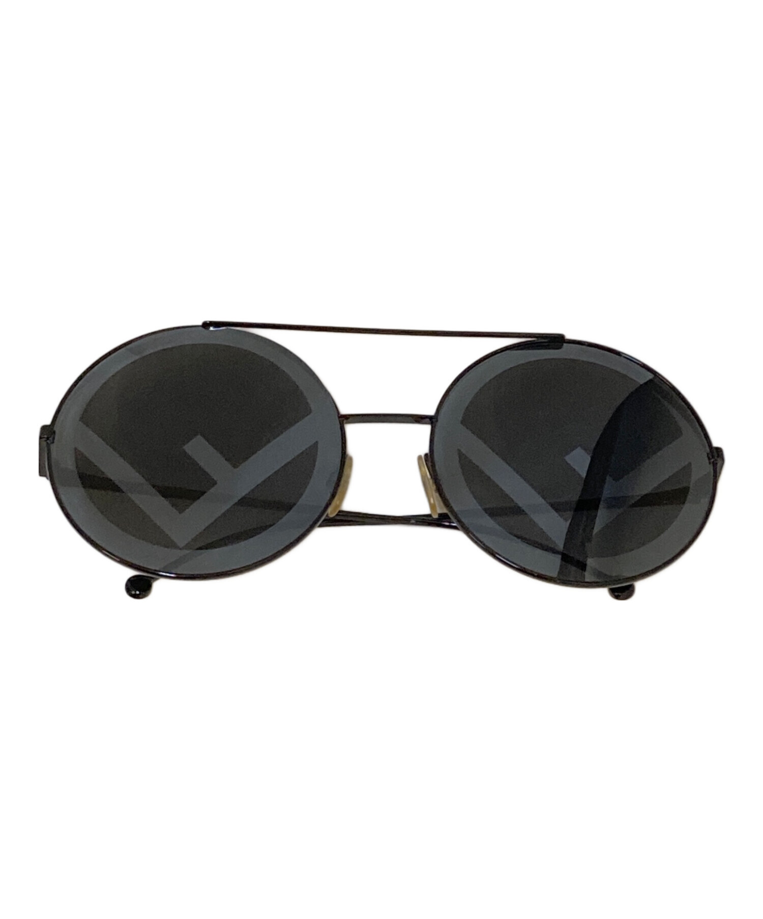 FENDI フェンディ サングラス チタン シルバー×ブラック 中古・古着通販】FENDI (フェンディ) ラナウェイ サークルロゴ