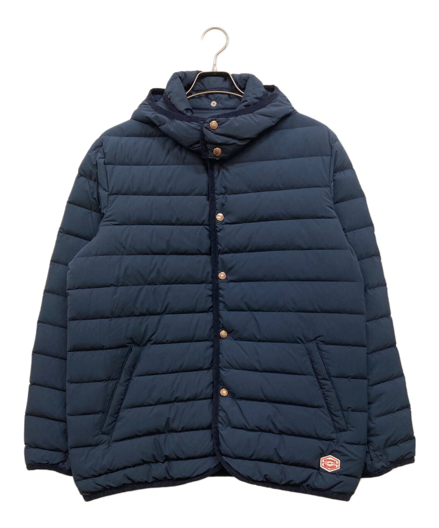 【中古】ヴァンソン エ ミレイユ Vincent et Mireille ダウン ジャケット フード付き ネイビー 紺 42 メンズ 中古・古着通販】Vincent et Mireille (ヴァンソンエミレイユ) ダウン