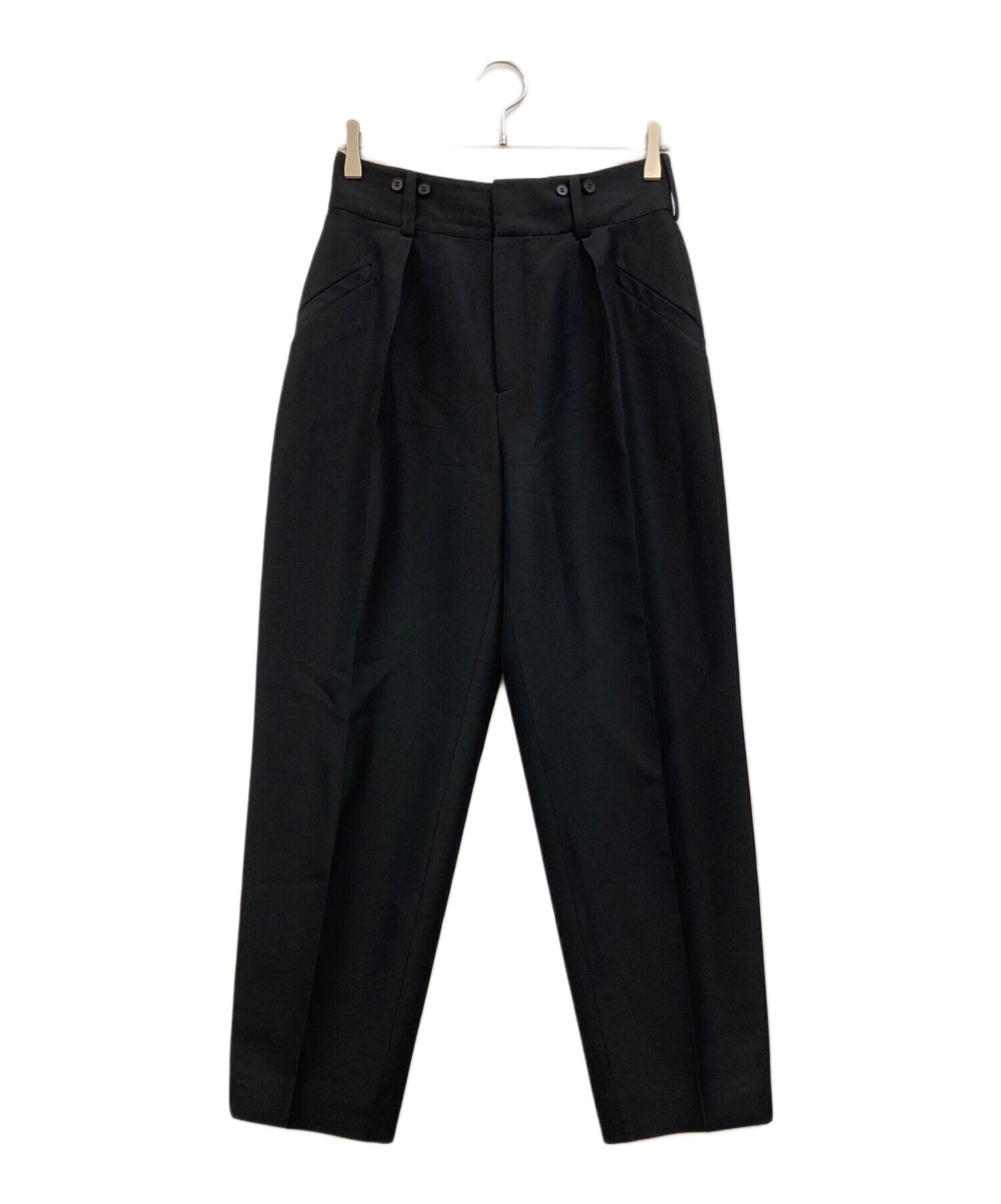 中古・古着通販】EBURE (エブール) ウールシルクパンツ ブラック