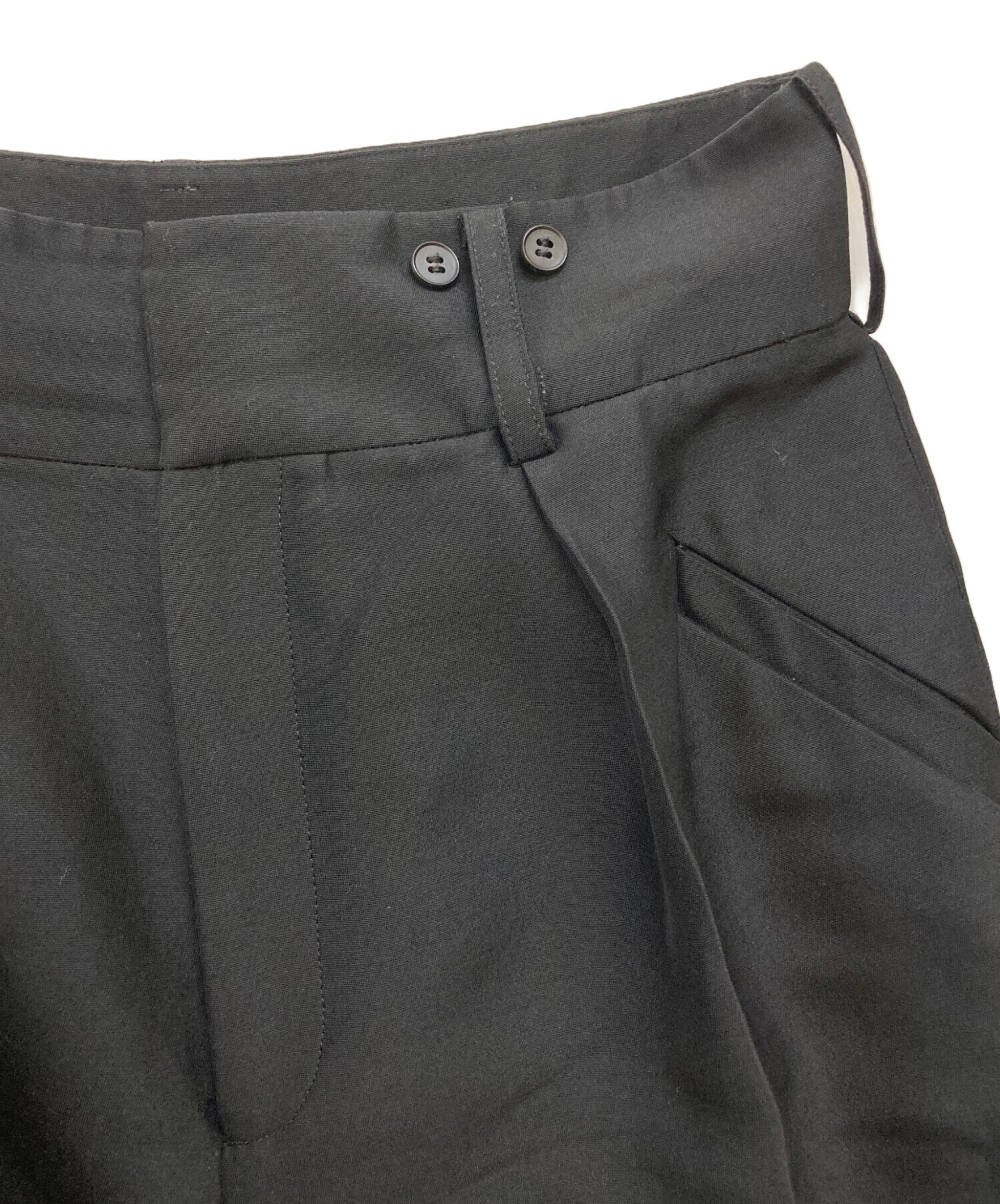 中古・古着通販】EBURE (エブール) ウールシルクパンツ ブラック