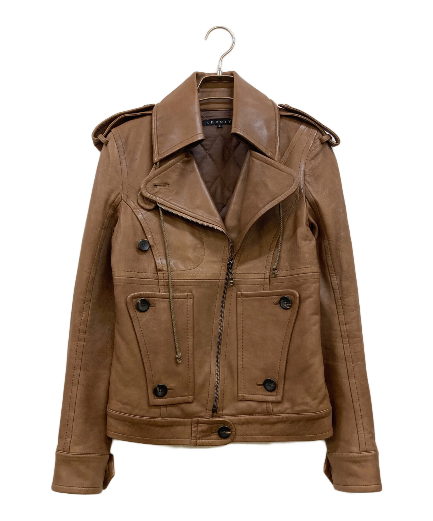 中古・古着通販】theory (セオリー) ラムレザージャケット ブラウン