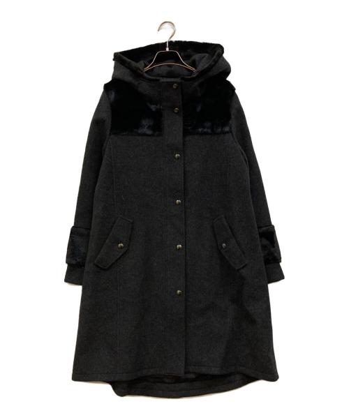 中古・古着通販】Leilian (レリアン) フーデッドロングコート グレー