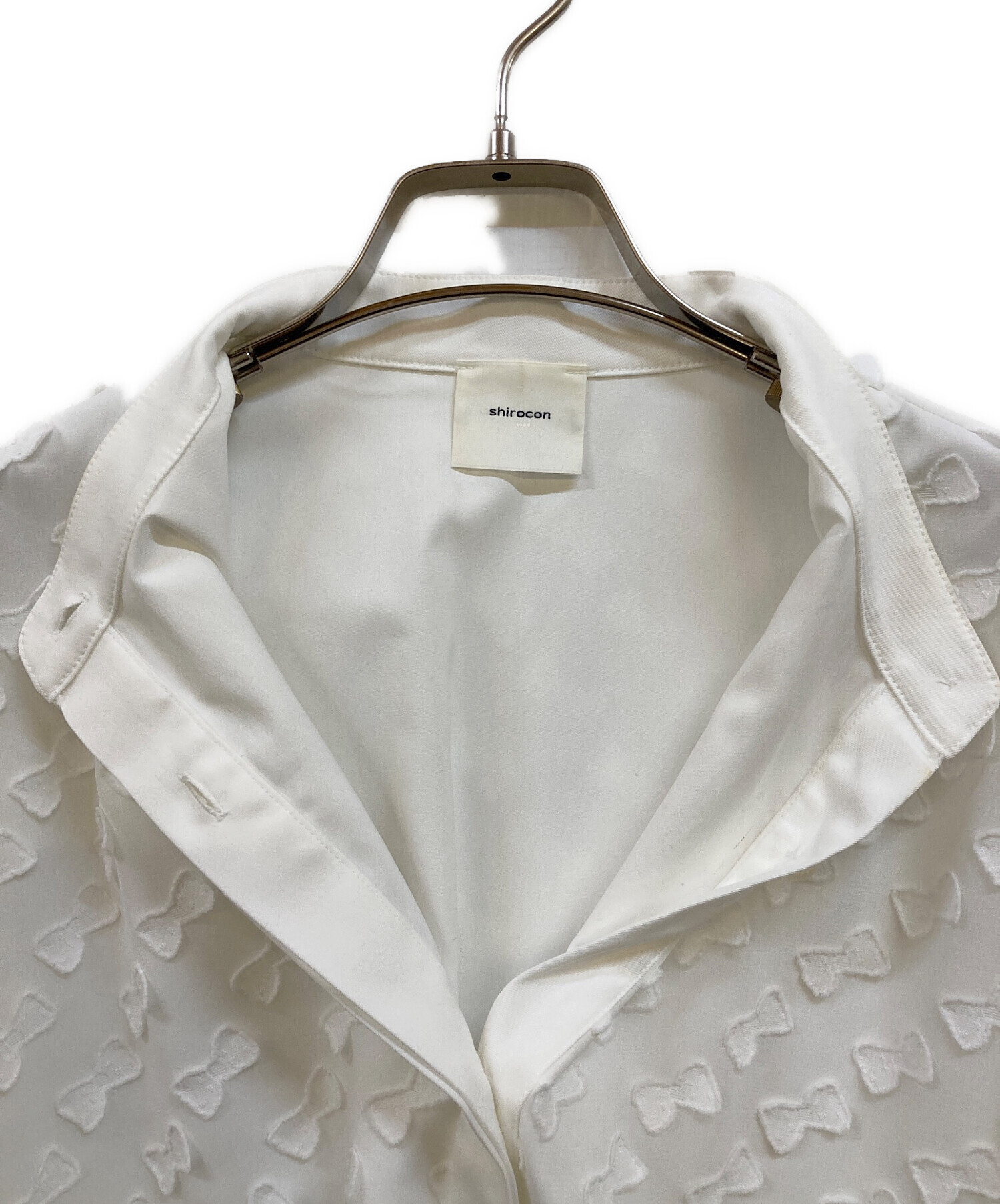 中古・古着通販】shirocon (シロコン) キティリボンレイヤードブラウス