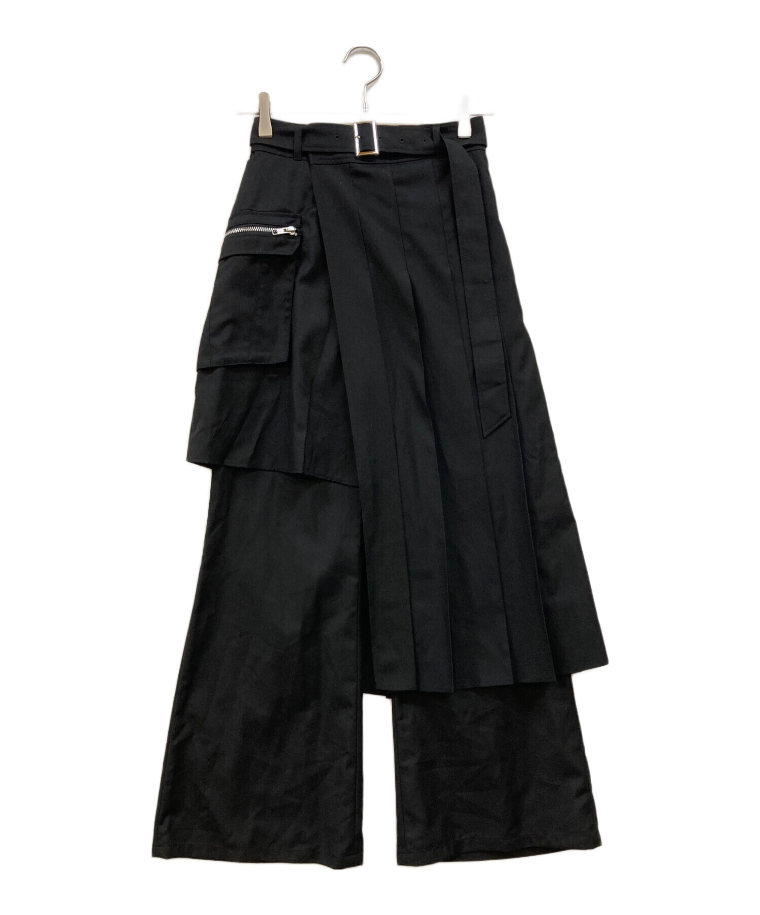 中古・古着通販】HARE (ハレ) ジップレイヤードラップパンツ ブラック