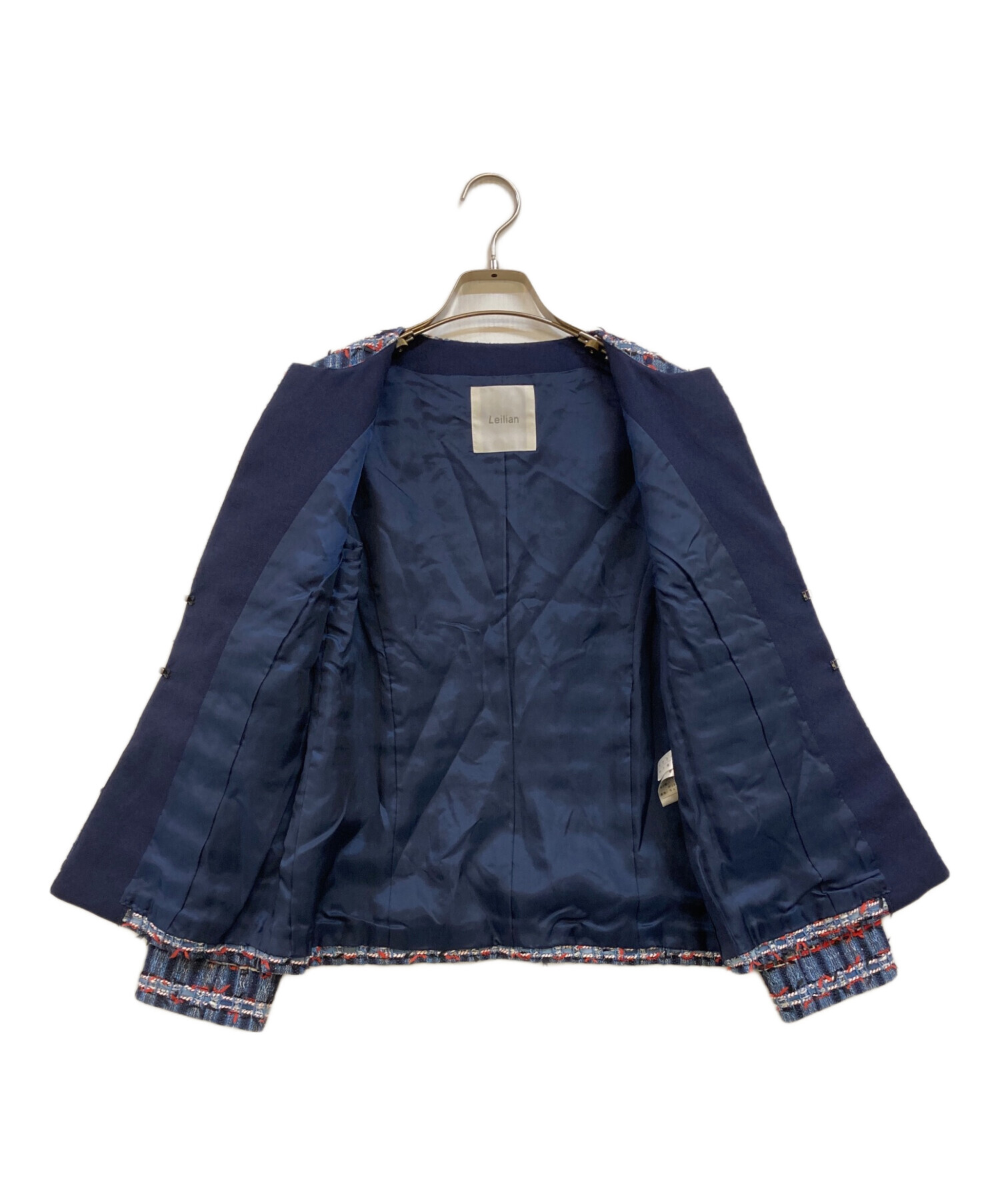 中古・古着通販】LEILIAN (レリアン) ノーカラーツイードジャケット