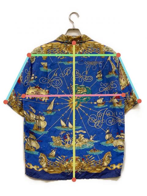 中古・古着通販】HERMES (エルメス) バロック 総柄 半袖シルクオープン