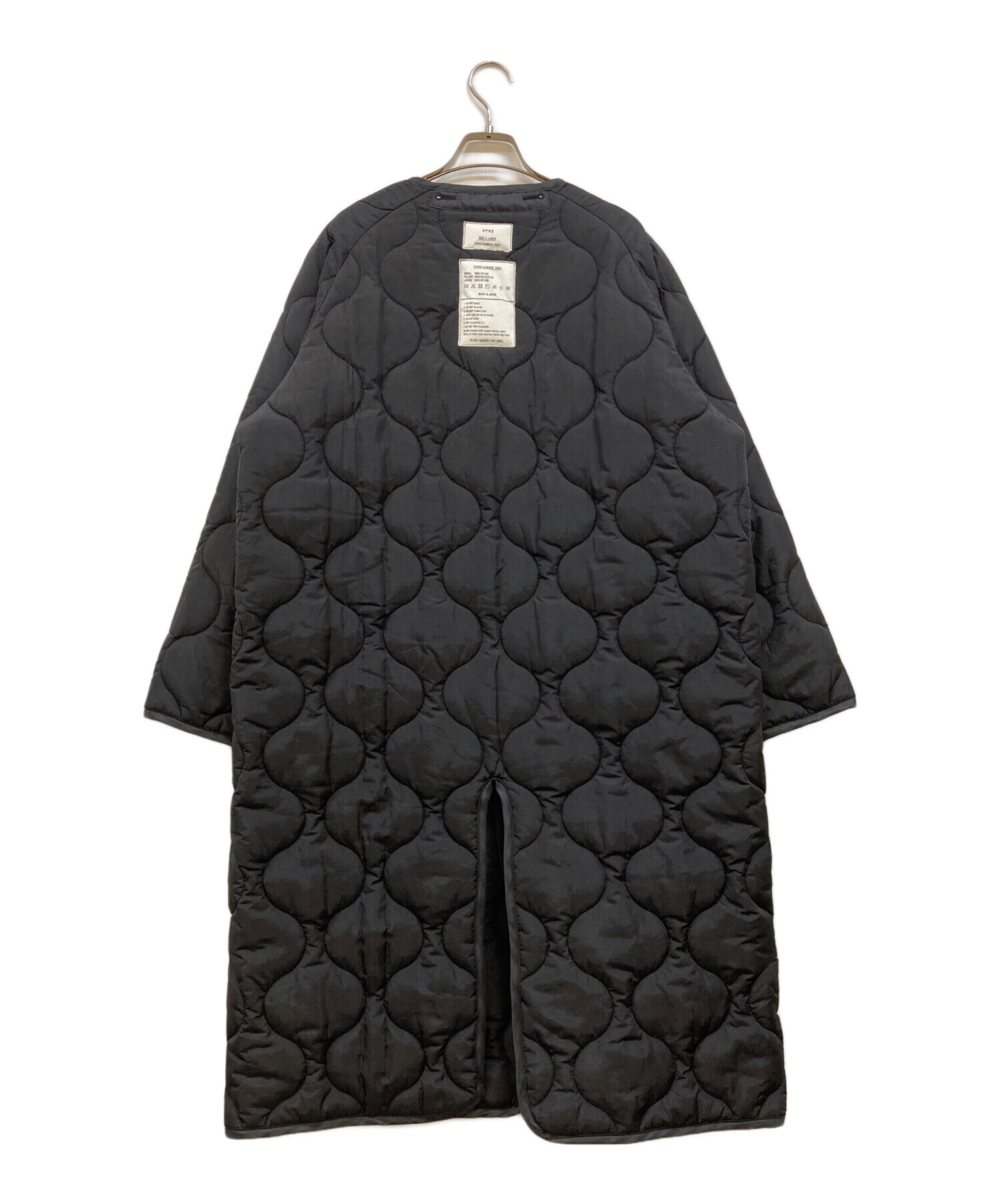 【レアサイズ】HYKE QUILTED COAT size3 中古・古着通販】HYKE (ハイク) QUILTED LINER COAT ブラック サイズ:3