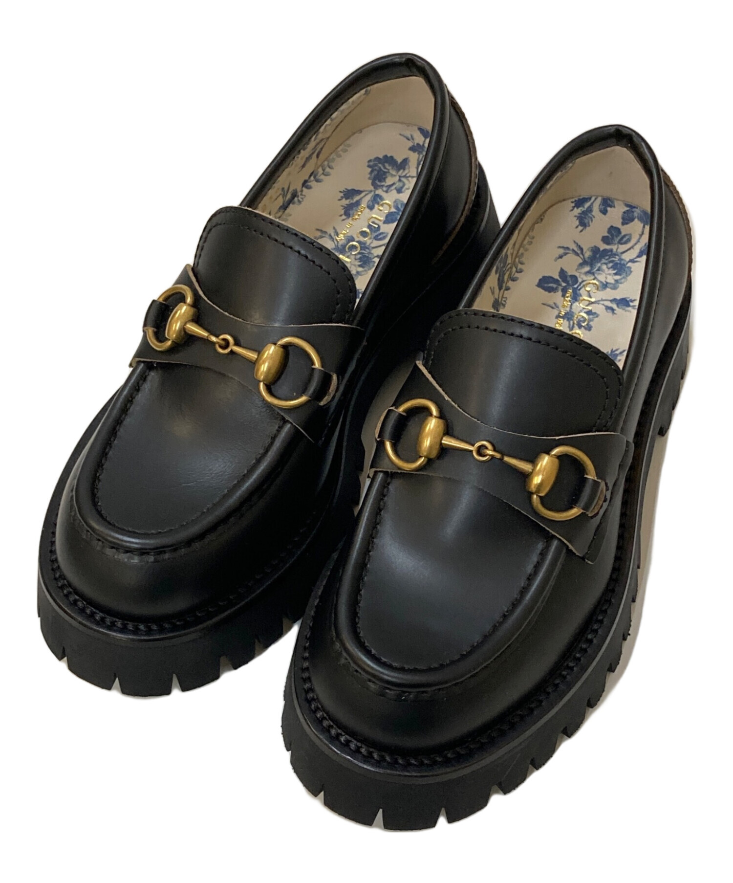 中古・古着通販】GUCCI (グッチ) レザーホースビットローファー