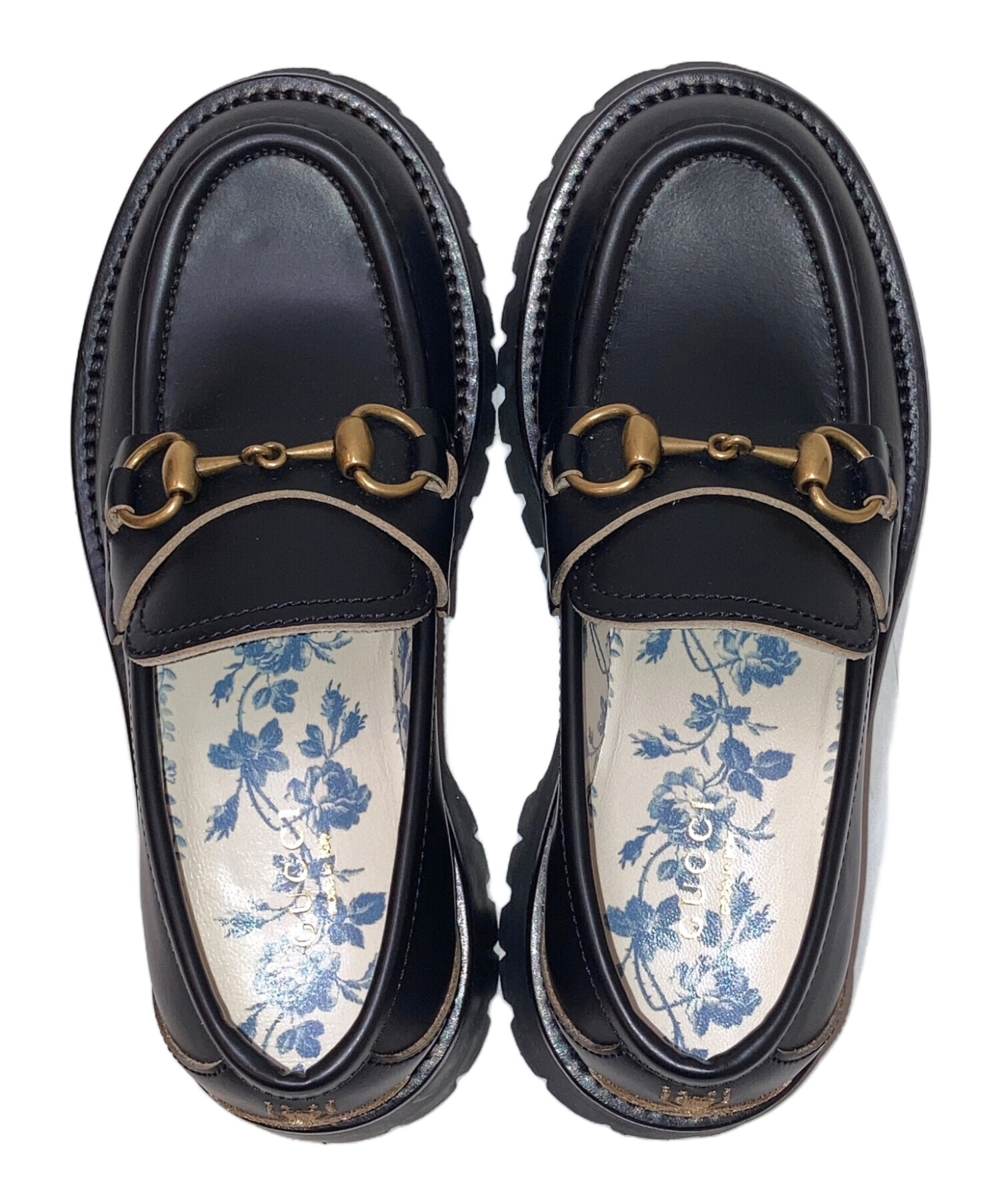 中古・古着通販】GUCCI (グッチ) レザーホースビットローファー