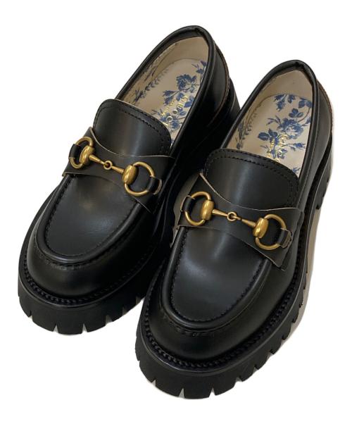 中古・古着通販】GUCCI (グッチ) レザーホースビットローファー