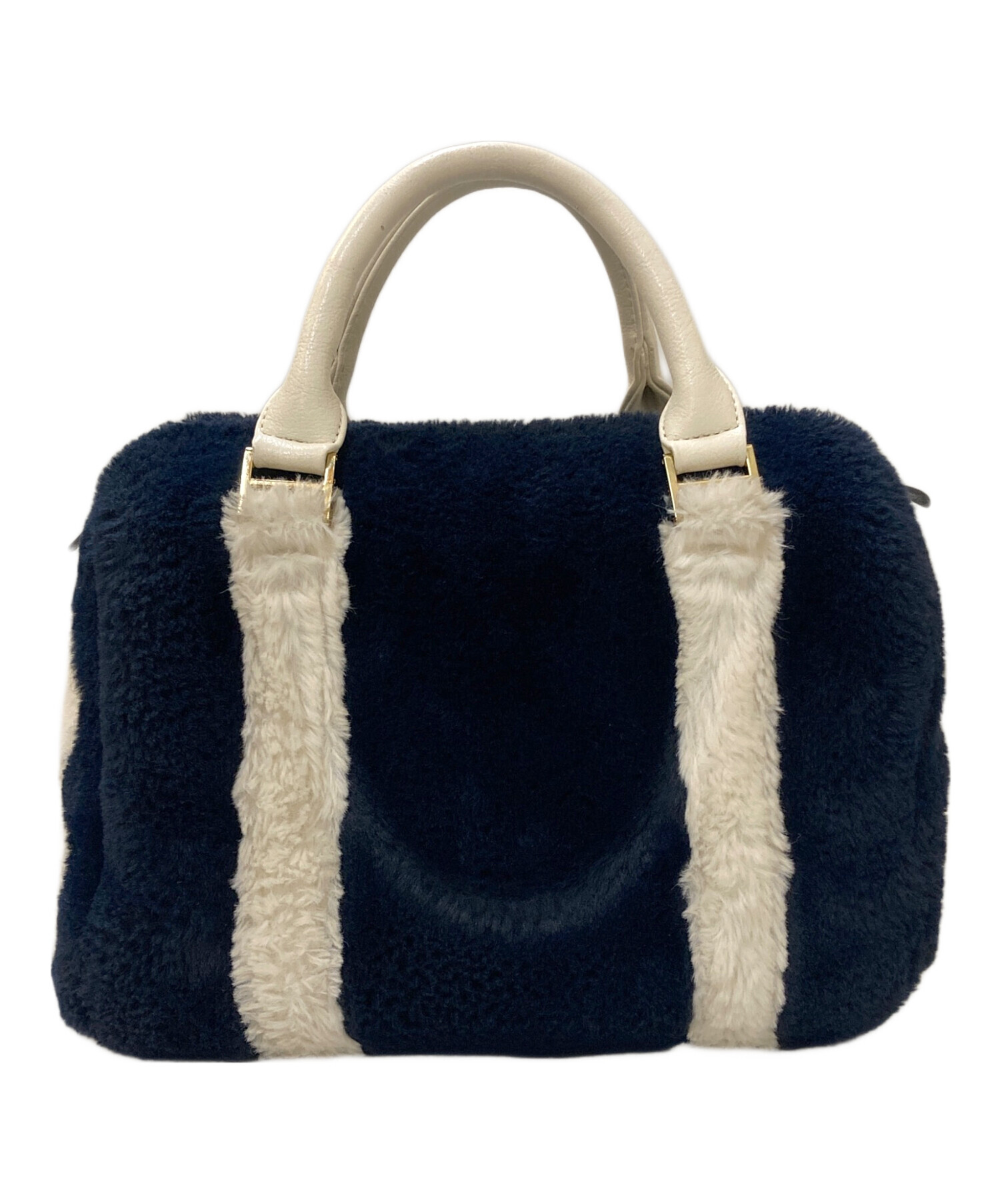 中古・古着通販】muta (ムータ) ファーボストンバッグ ネイビー