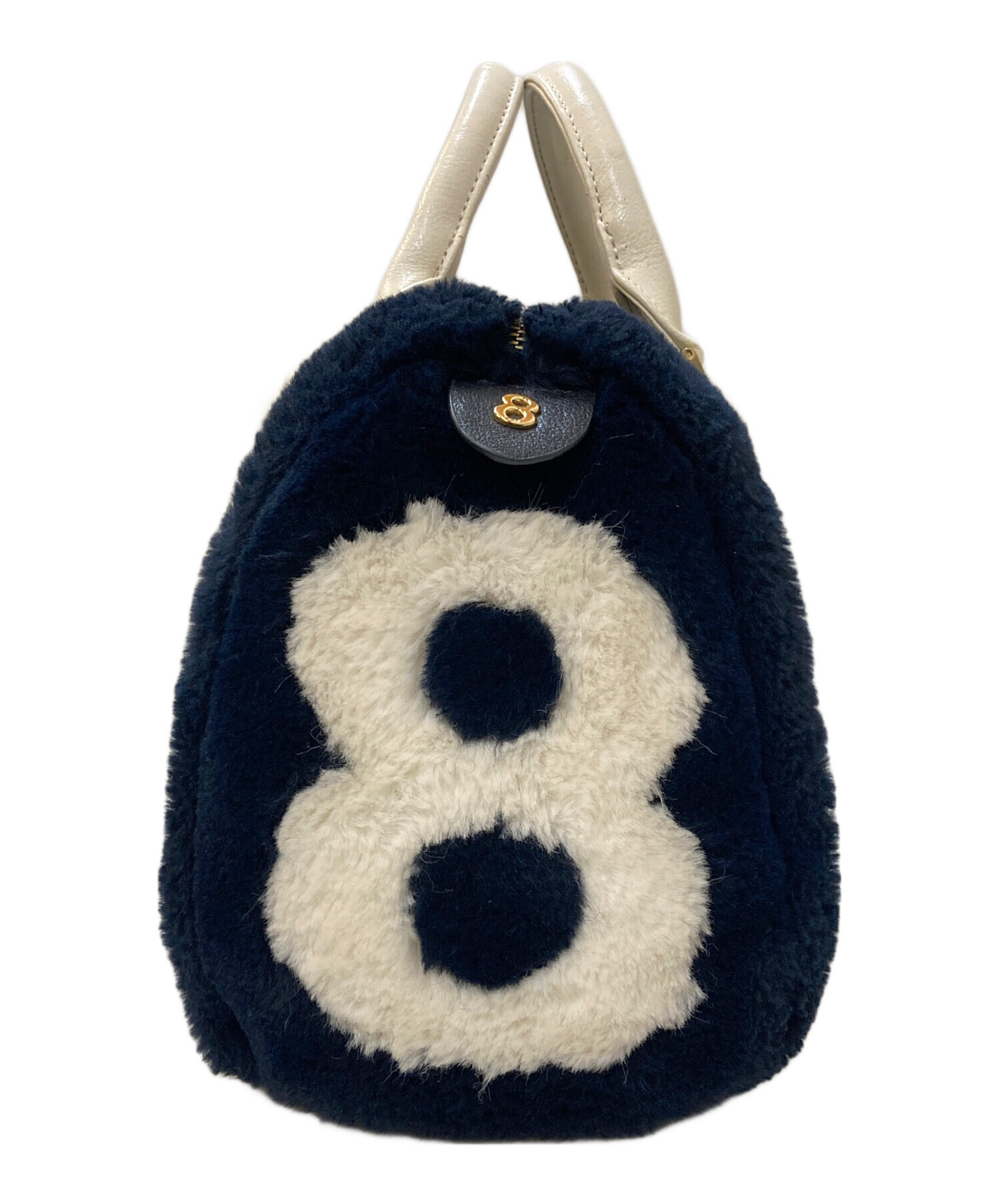 mutaのボストンバッグ 中古・古着通販】muta (ムータ) ファーボストンバッグ ネイビー