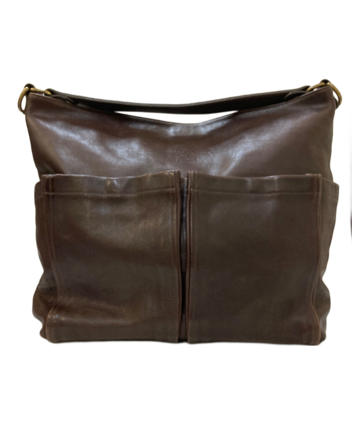 【ILBISONTE】 ブラウンレザー ショルダーバッグ【専用】 IL BISONTE（イルビゾンテ） レザーショルダーバッグ ブラウン