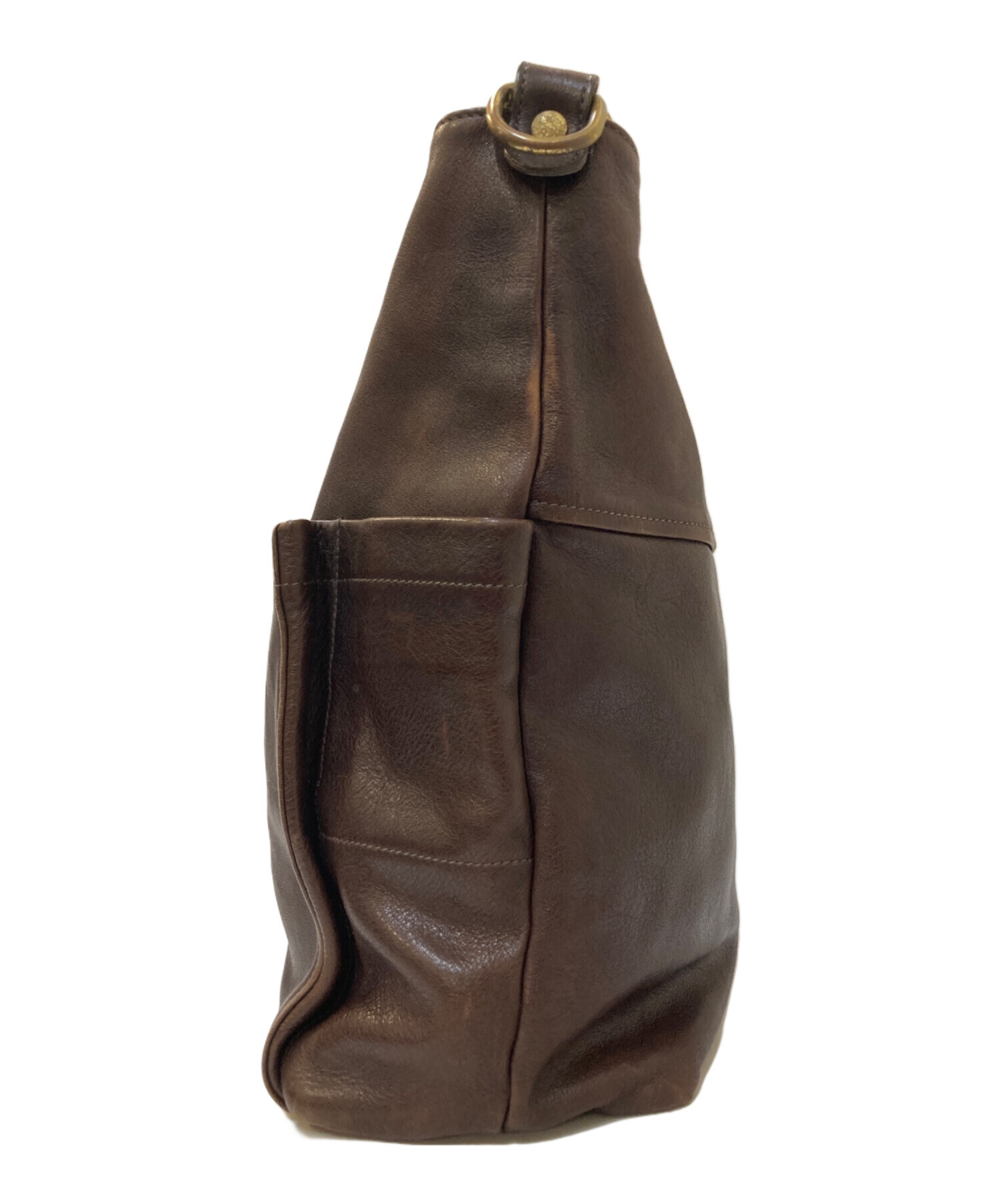 【ILBISONTE】 ブラウンレザー ショルダーバッグ【専用】 中古・古着通販】IL BISONTE (イル ビゾンテ) レザーショルダーバッグ