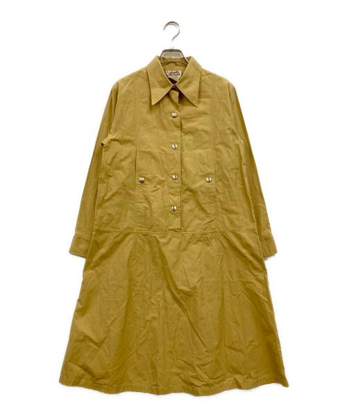 HERMES エルメス 新タグ イエロー 半袖 ワンピース ポケット付き HERMES エルメス 新タグ イエロー 半袖 ワンピース ポケット付き