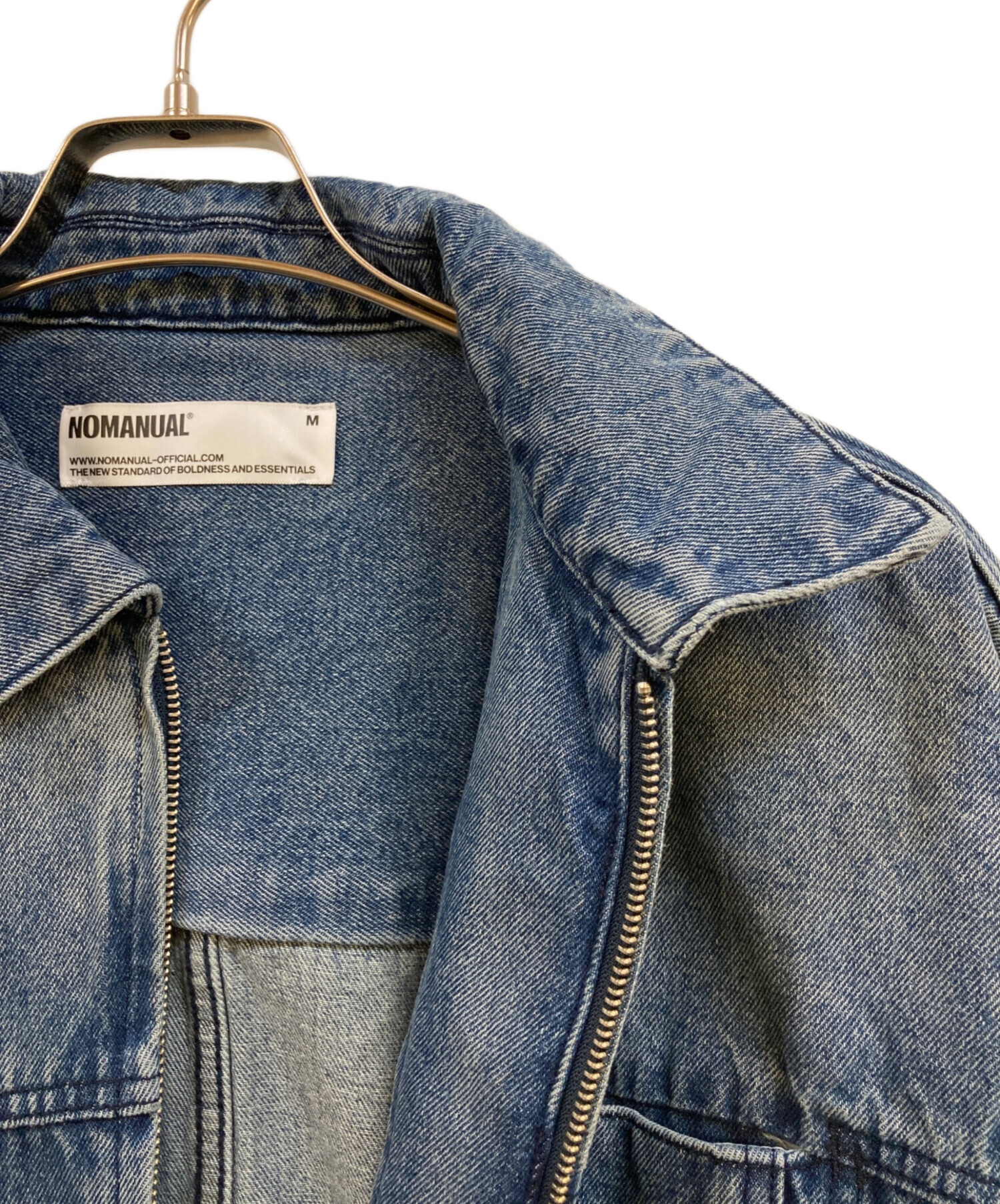 中古・古着通販】NOMANUAL (ノーマニュアル) WASHED DENIM TRUCKER 