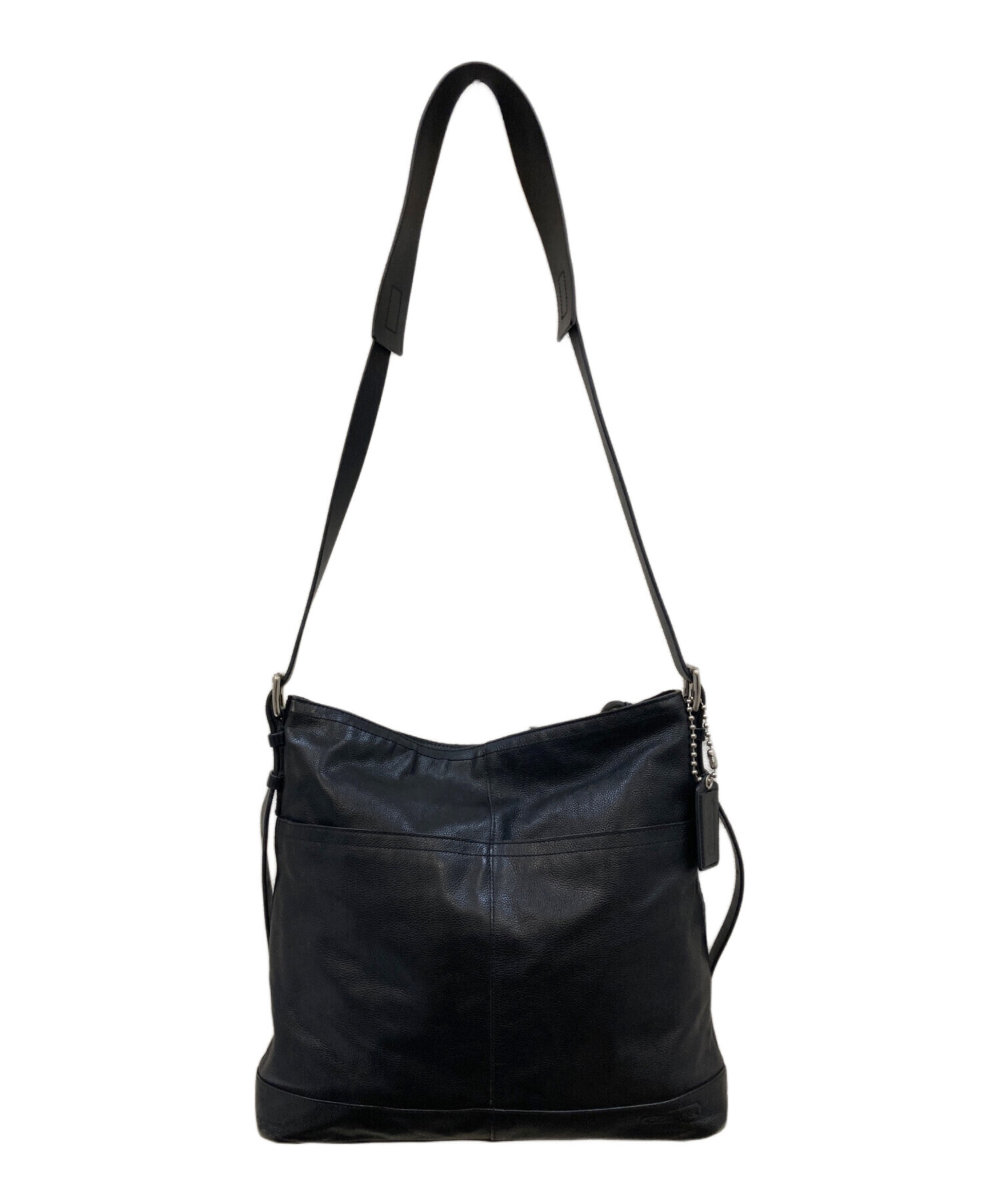 中古・古着通販】COACH (コーチ) レザーショルダーバッグ ブラック