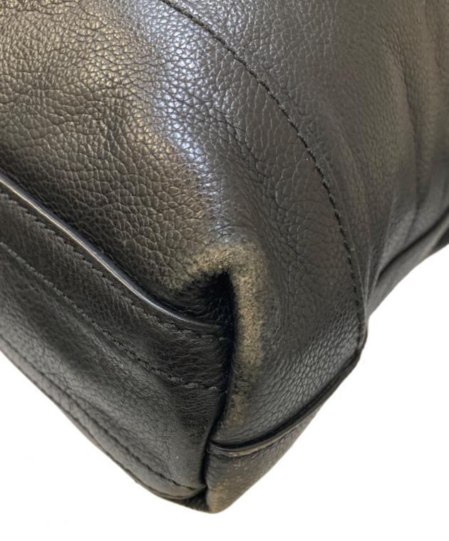 中古・古着通販】COACH (コーチ) レザーショルダーバッグ ブラック