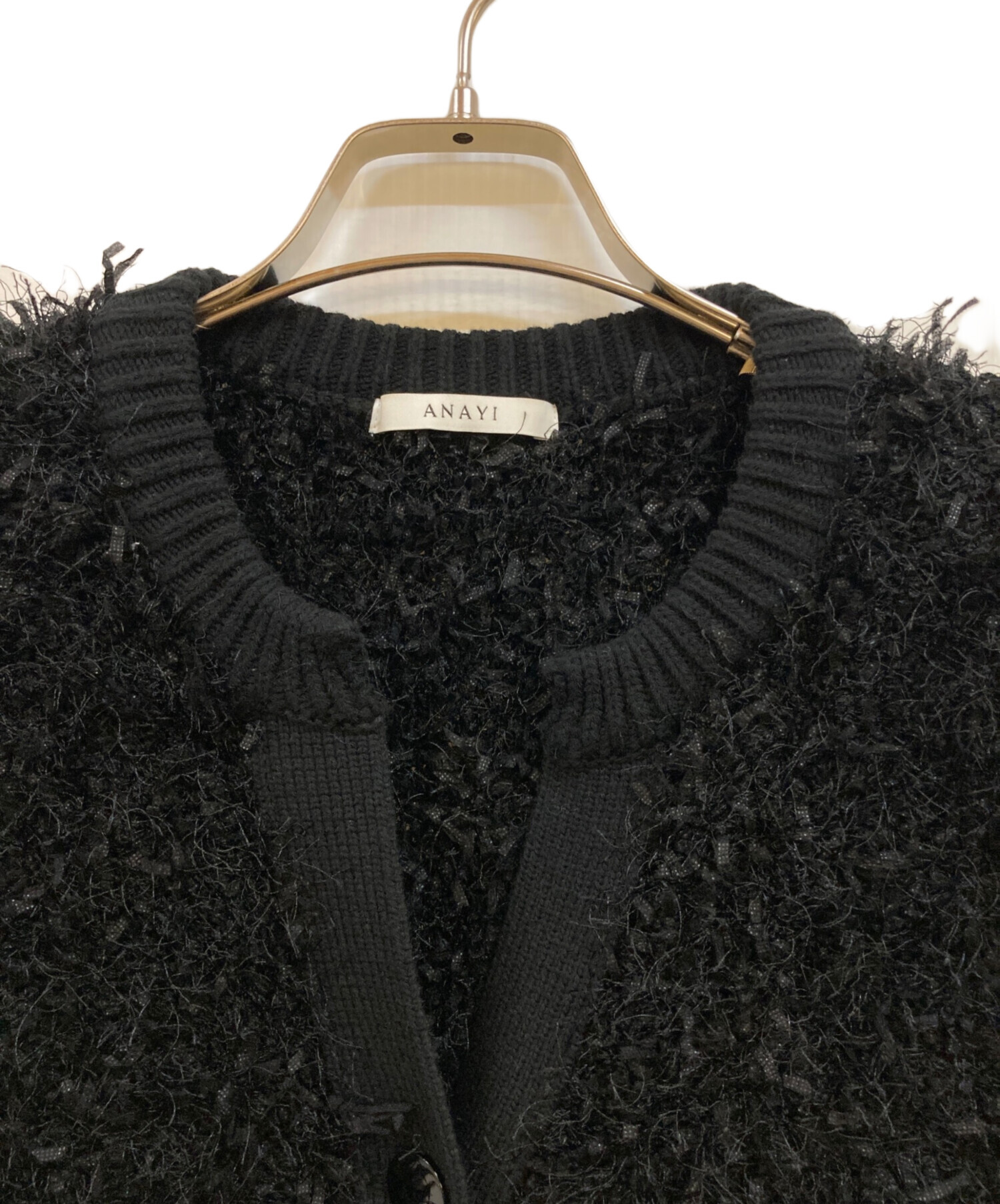 中古・古着通販】ANAYI (アナイ) ペーパーフェザーモールジレ ブラック