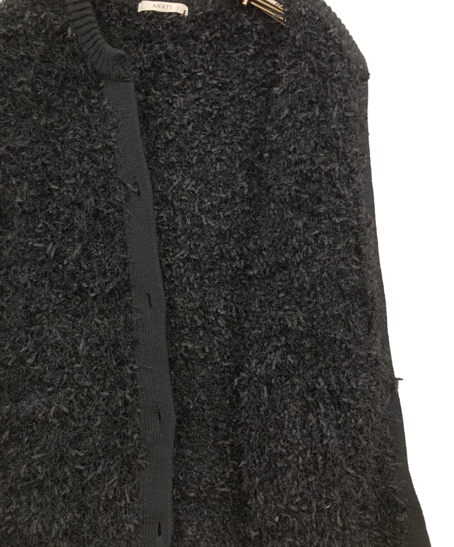 中古・古着通販】ANAYI (アナイ) ペーパーフェザーモールジレ ブラック