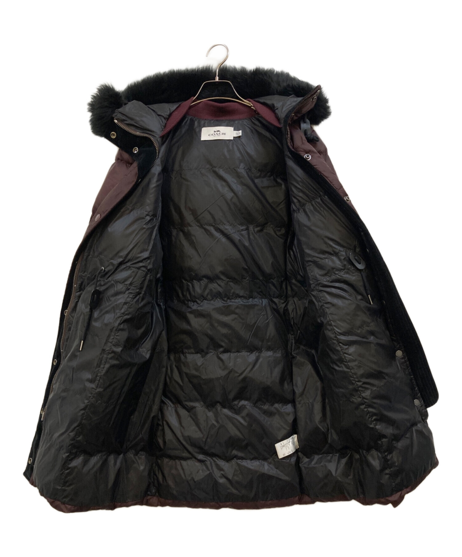 中古・古着通販】COACH (コーチ) ファー付ダウンコート ボルドー