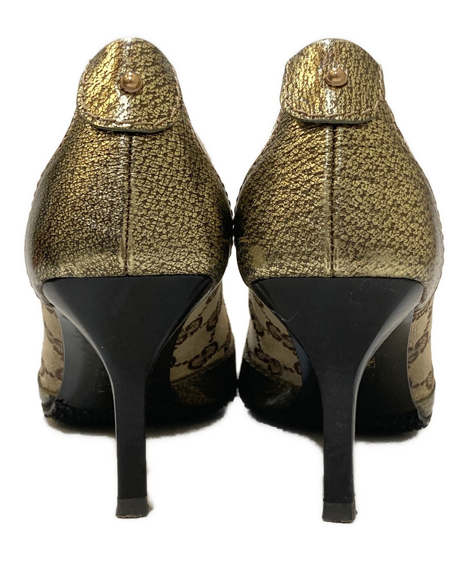 中古・古着通販】GUCCI (グッチ) GG ホースビット ハイヒールパンプス