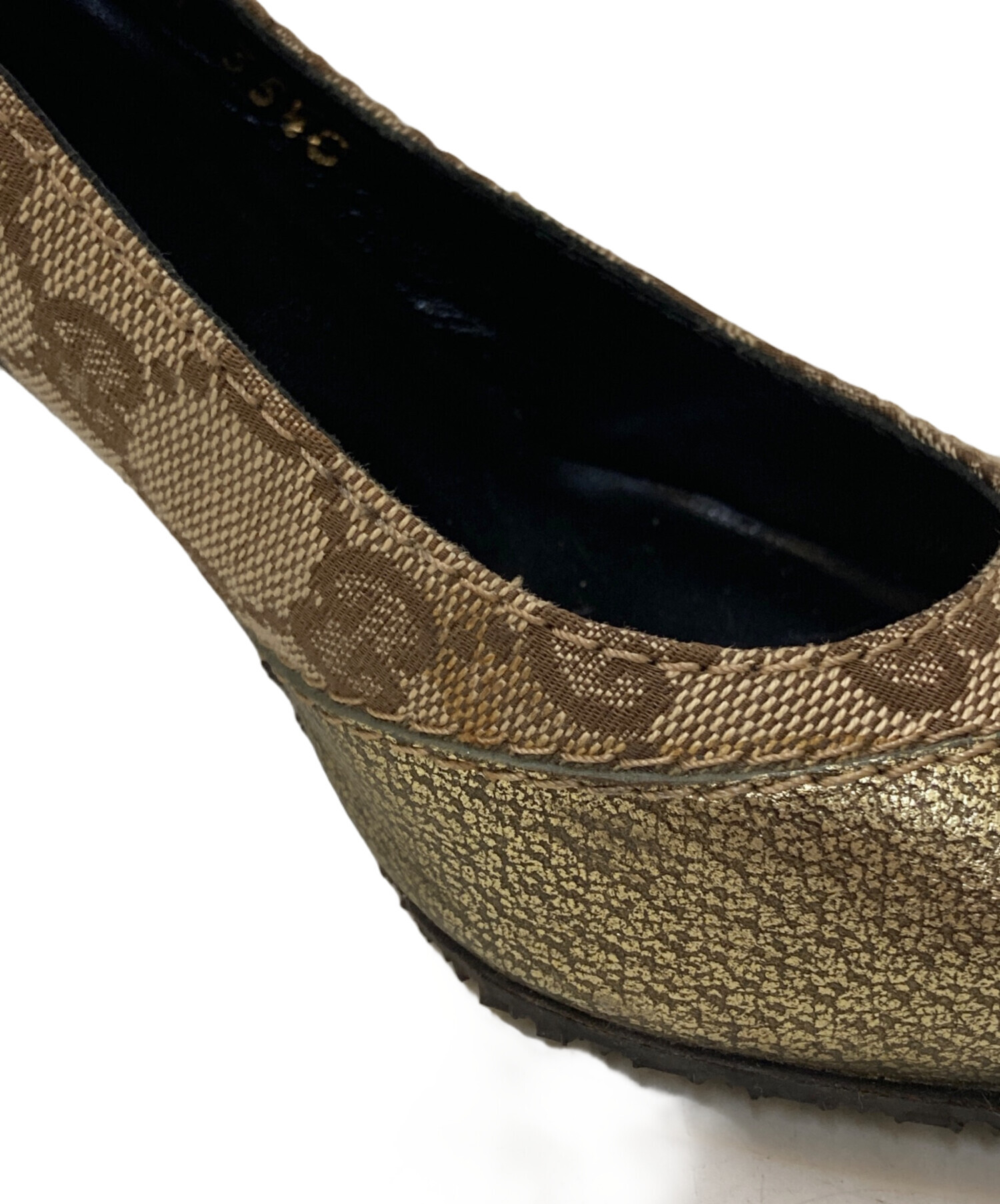 中古・古着通販】GUCCI (グッチ) GG ホースビット ハイヒールパンプス