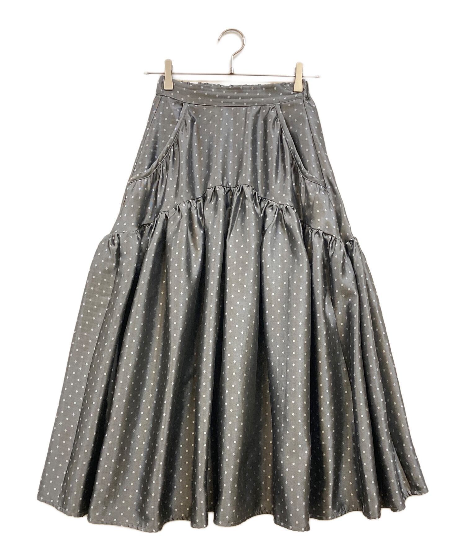 中古・古着通販】ELLIE (エリー) ドットフレアスカート グレー サイズ