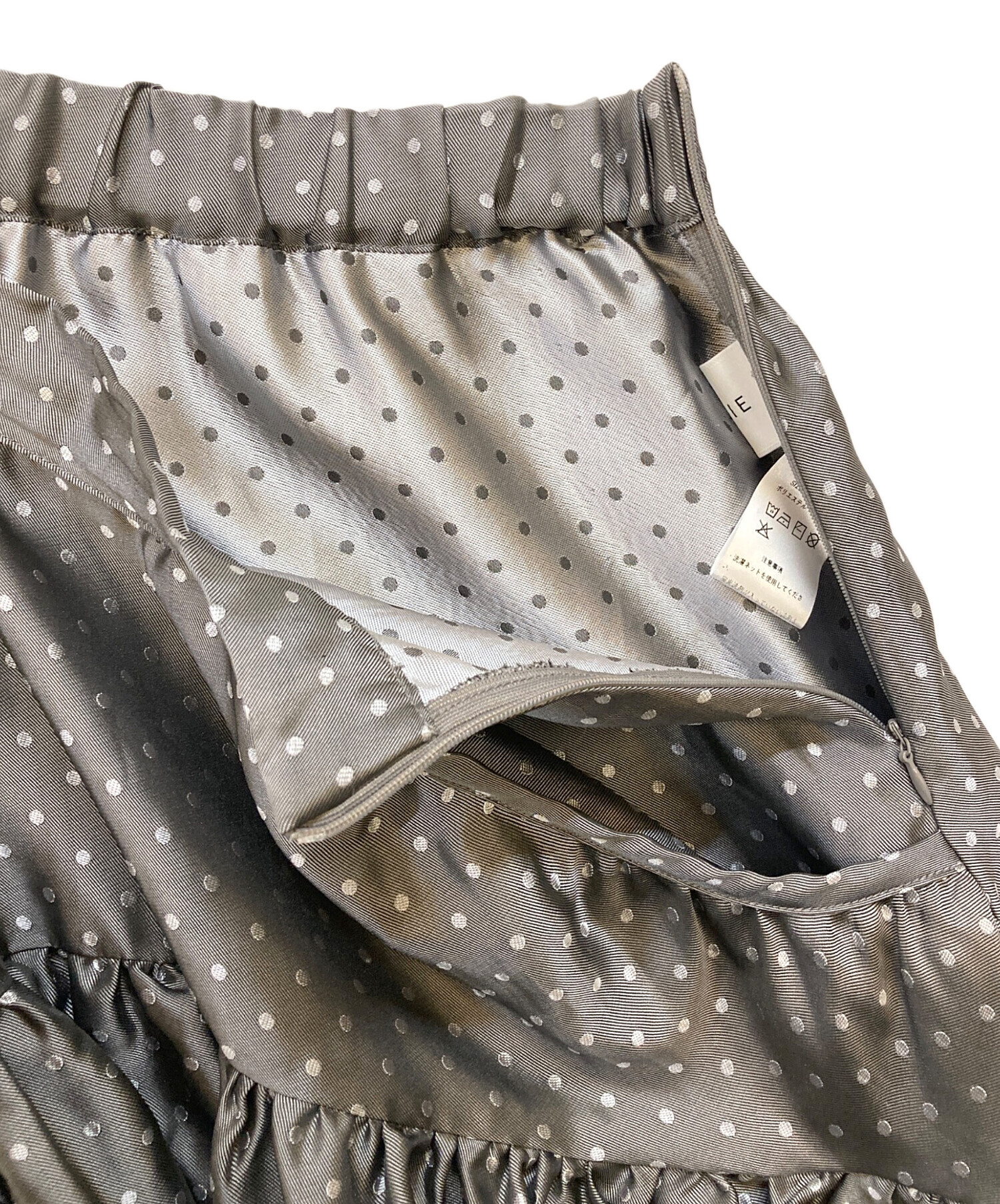 中古・古着通販】ELLIE (エリー) ドットフレアスカート グレー サイズ