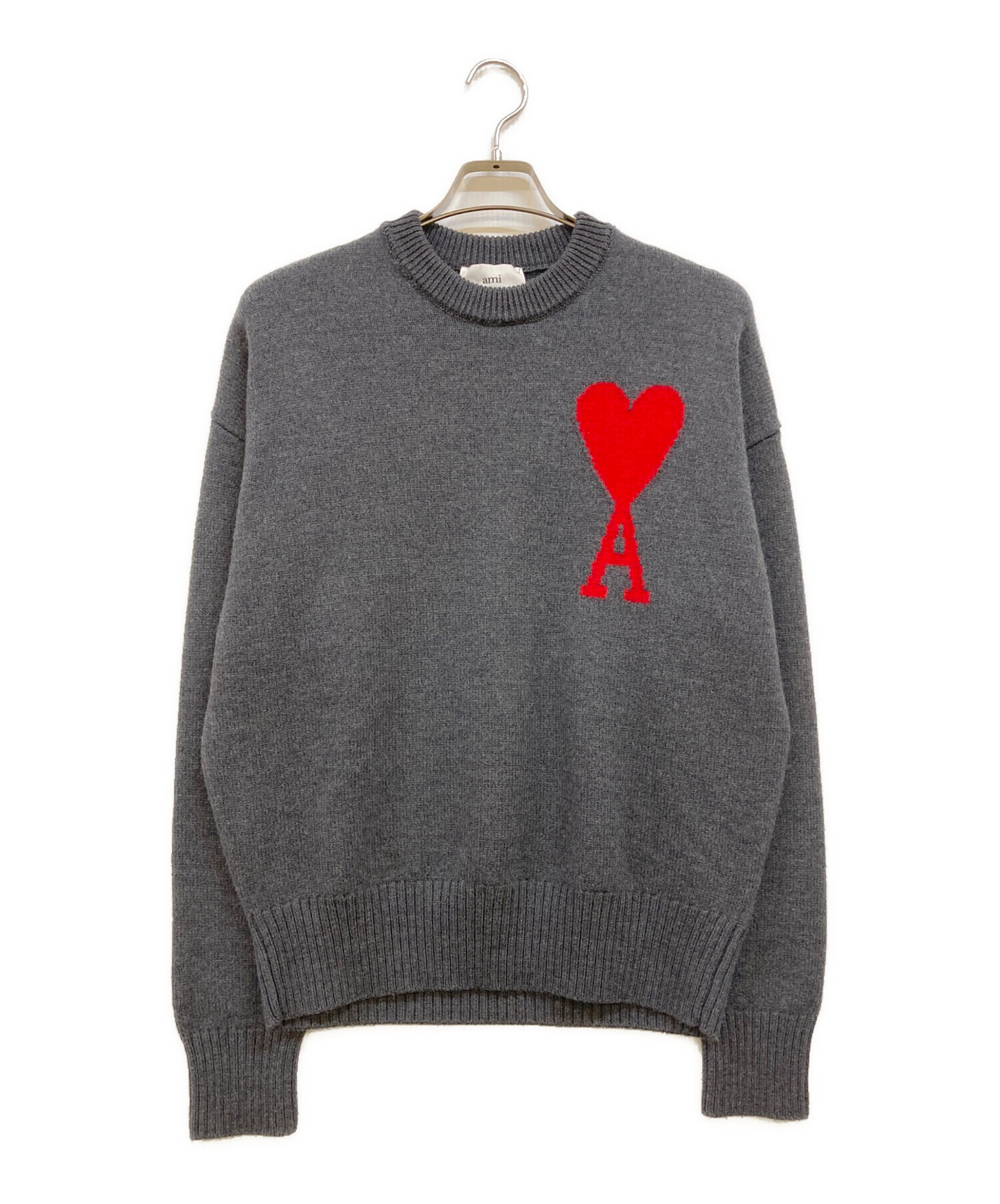 中古・古着通販】ami (アミ) ハートロゴ刺繍 クルーネック セーター