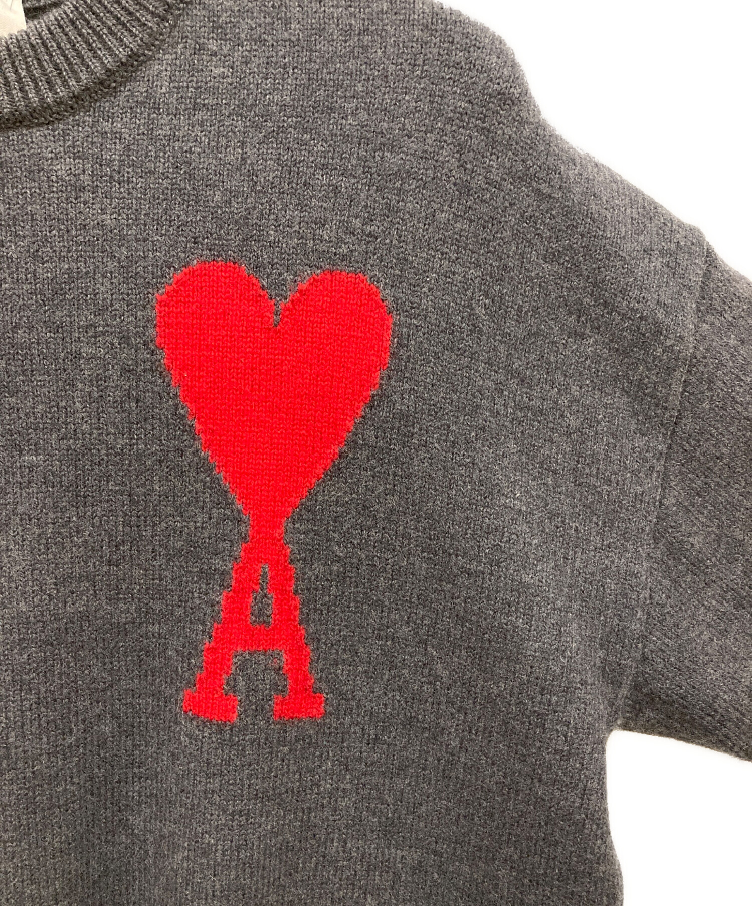 中古・古着通販】ami (アミ) ハートロゴ刺繍 クルーネック セーター