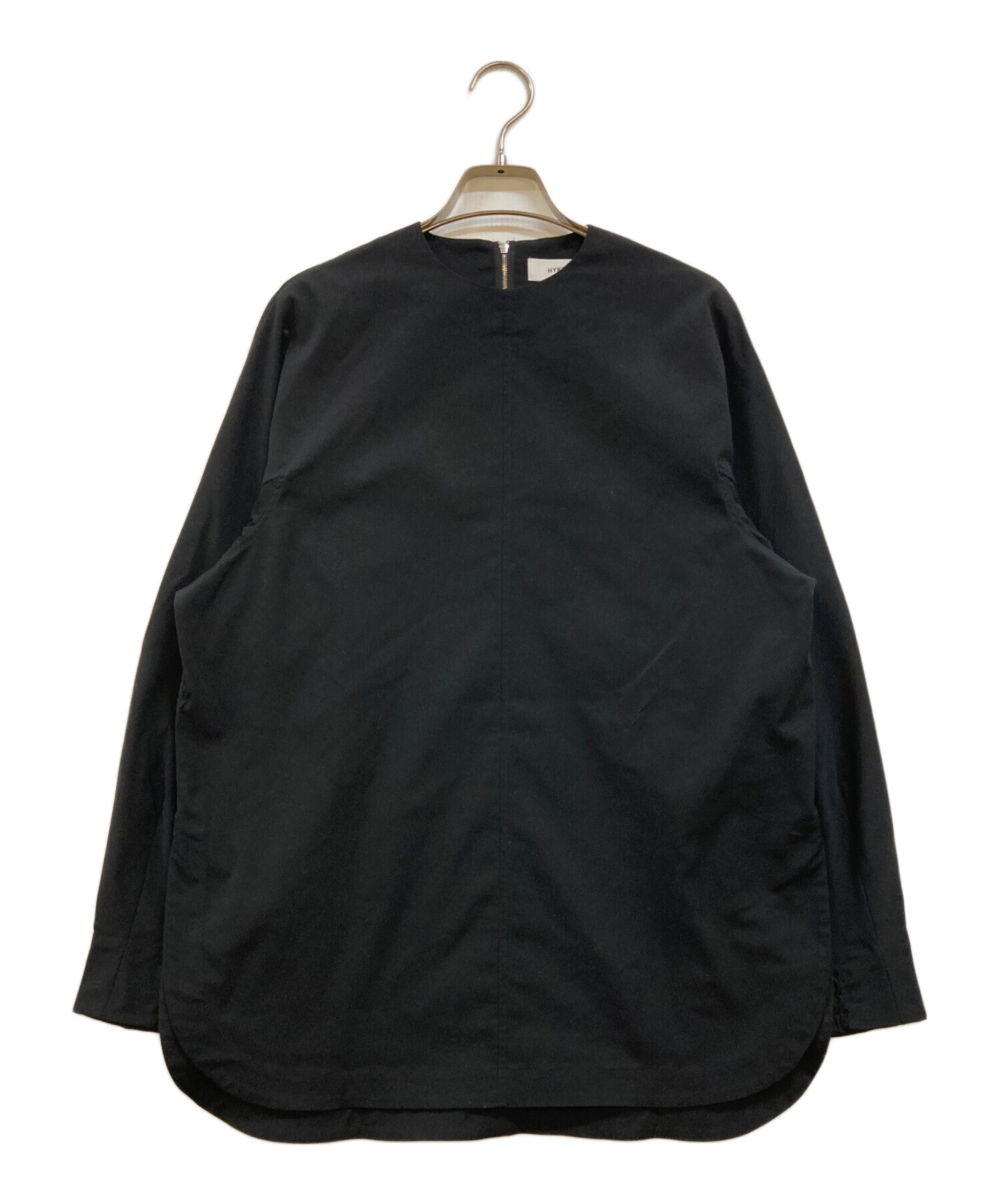 中古・古着通販】HYKE (ハイク) TASLAN TWILL TOP ブラック 中古・古着通販】HYKE (ハイク) TASLAN TWILL TOP ブラック