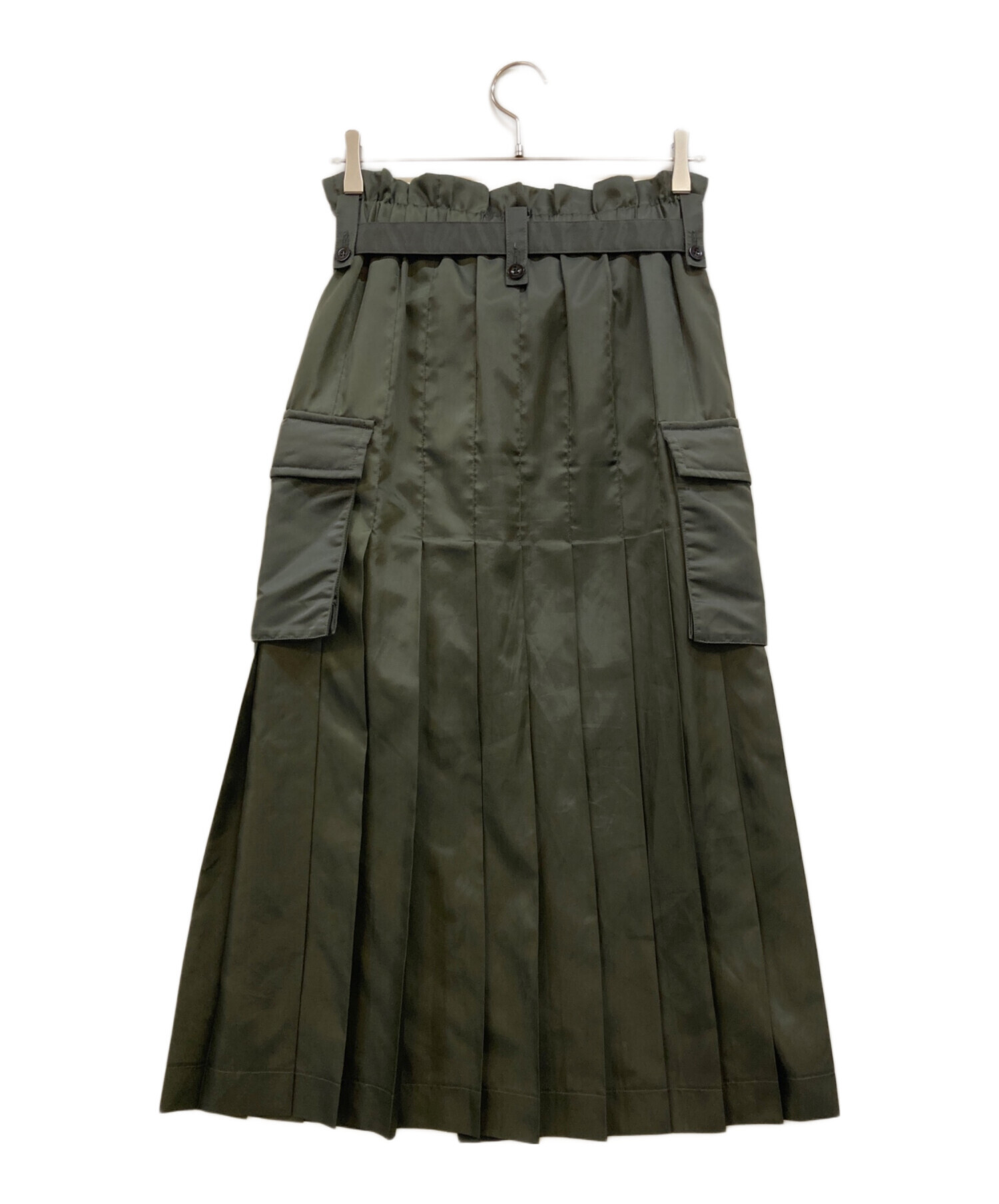 中古・古着通販】sacai (サカイ) Nylon Twill Skirt オリーブ サイズ:2
