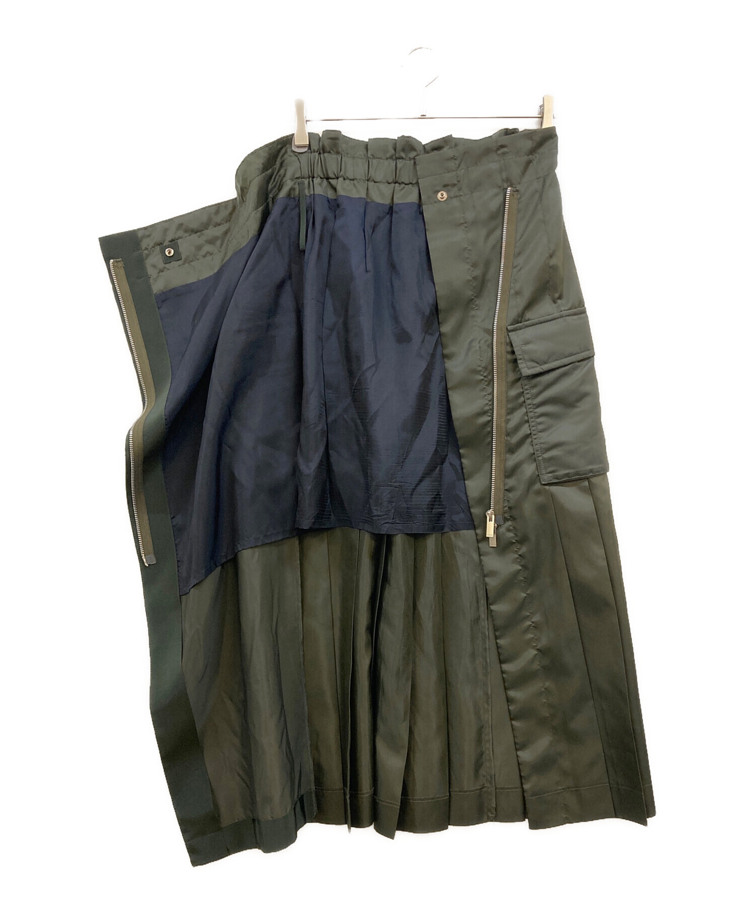 中古・古着通販】sacai (サカイ) Nylon Twill Skirt オリーブ サイズ:2