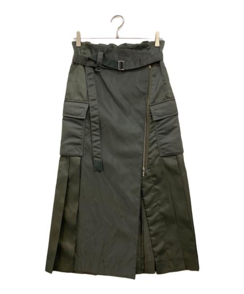 中古・古着通販】sacai (サカイ) Nylon Twill Skirt オリーブ サイズ:2