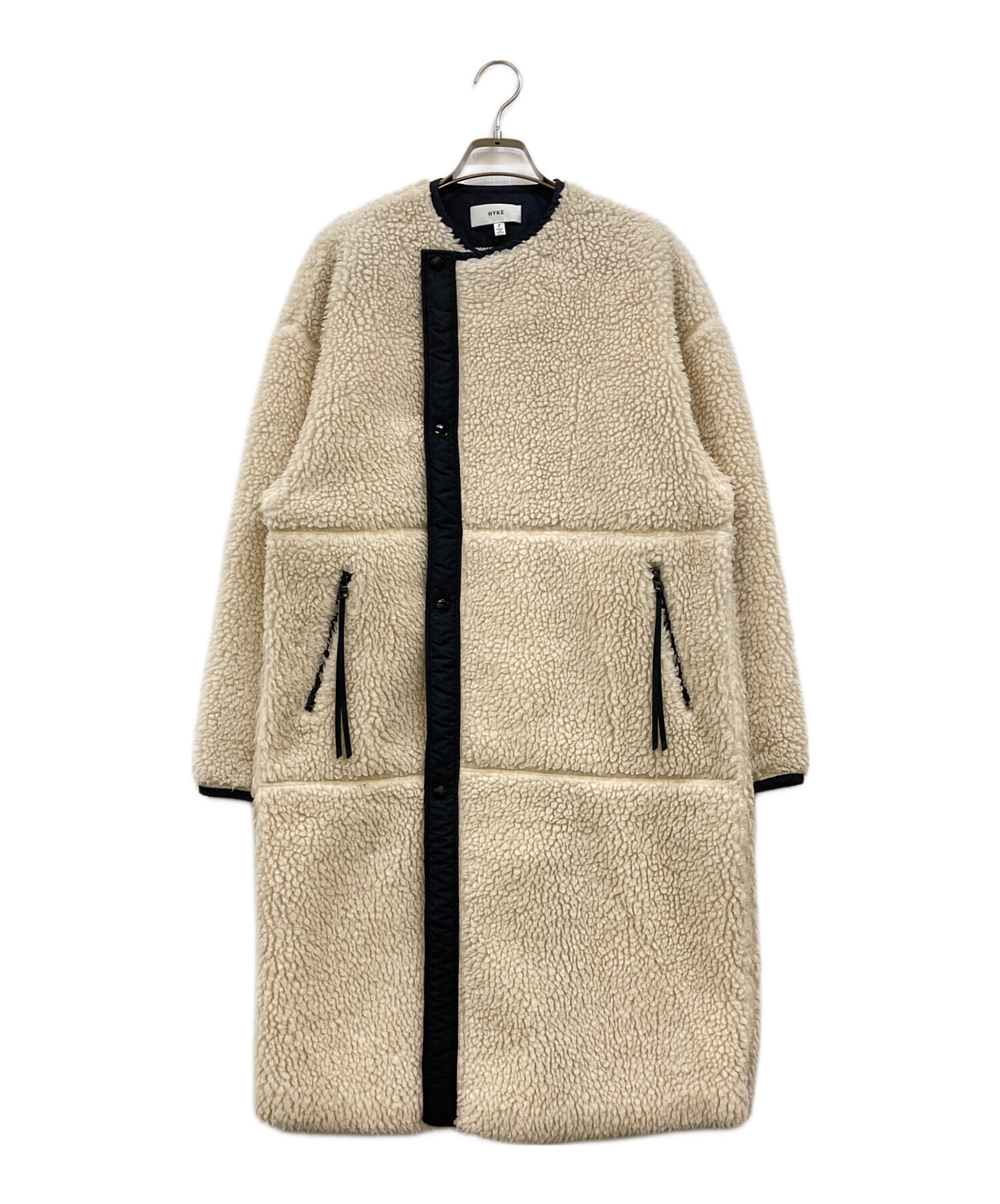 中古・古着通販】HYKE (ハイク) FAUX SHEARLING COAT アイボリー 