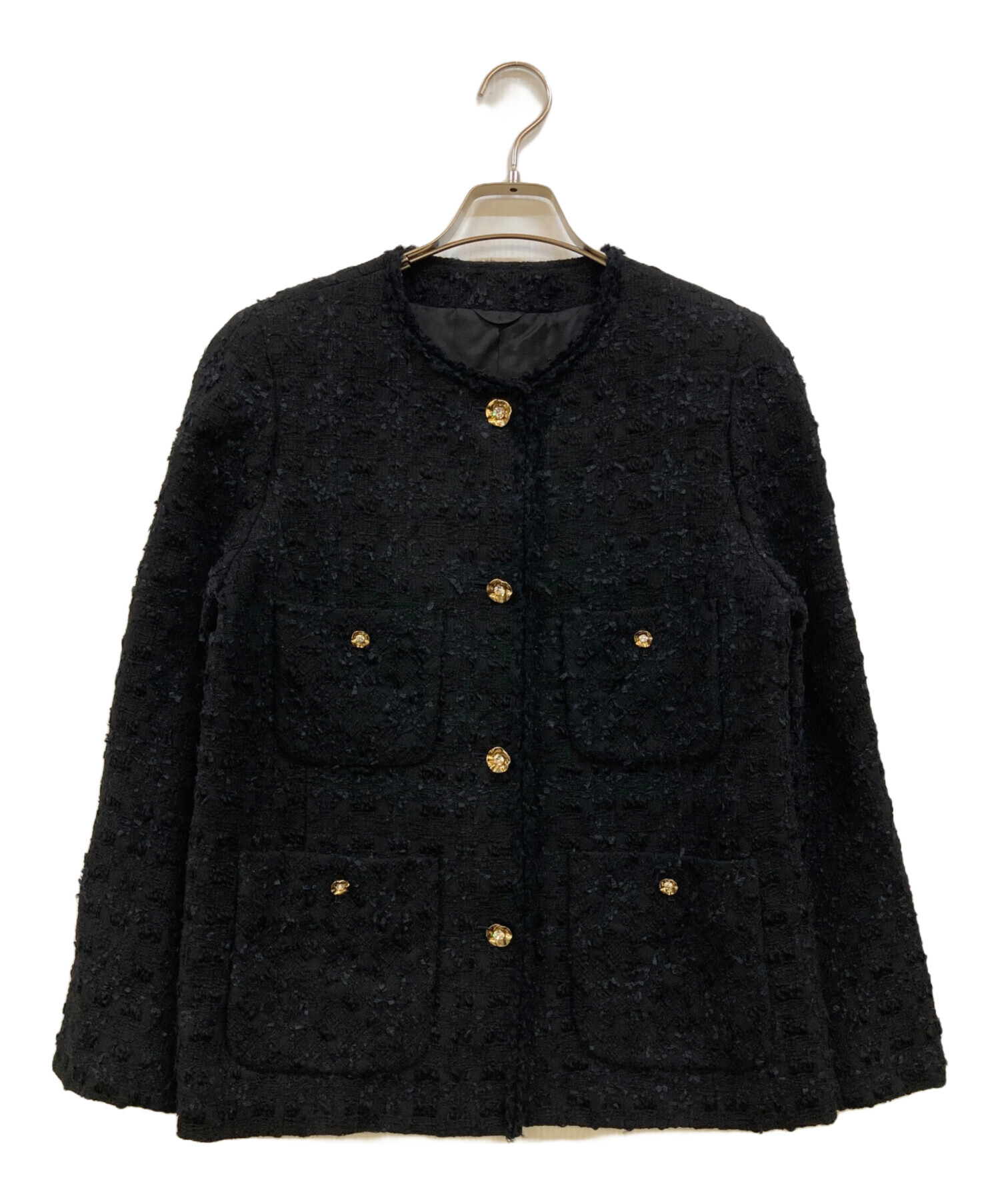 中古・古着通販】ANAYI (アナイ) ミックスヤーンツイード ノーカラー