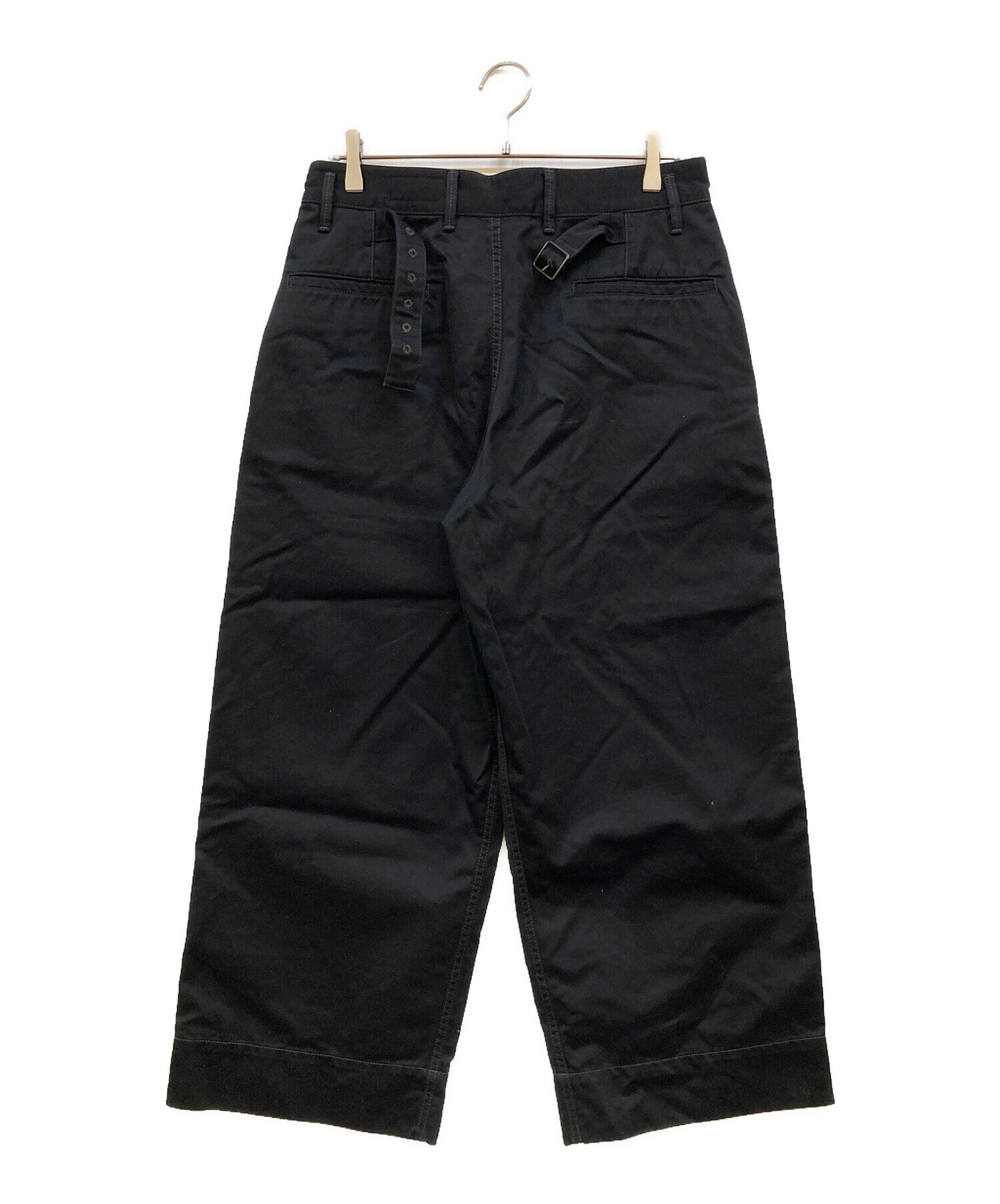 【美品】LEMAIRE ルメール タック パンツ 48 名作 ブラック LEMAIRE（ルメール） 【メンズ/定価5.6万】ルメール *デニムセーラー